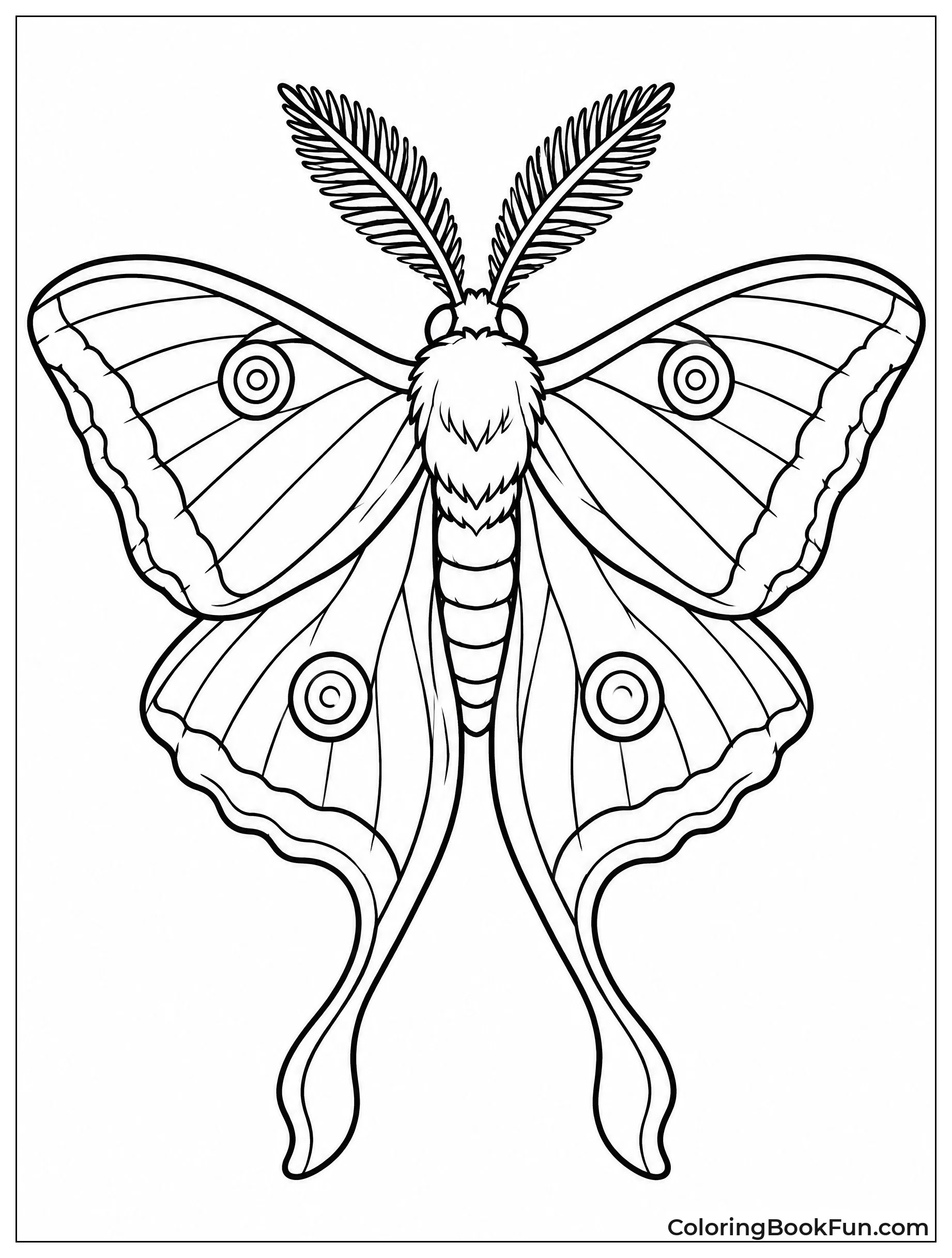 Realistic Moth Shows Intricate Wing Patterns