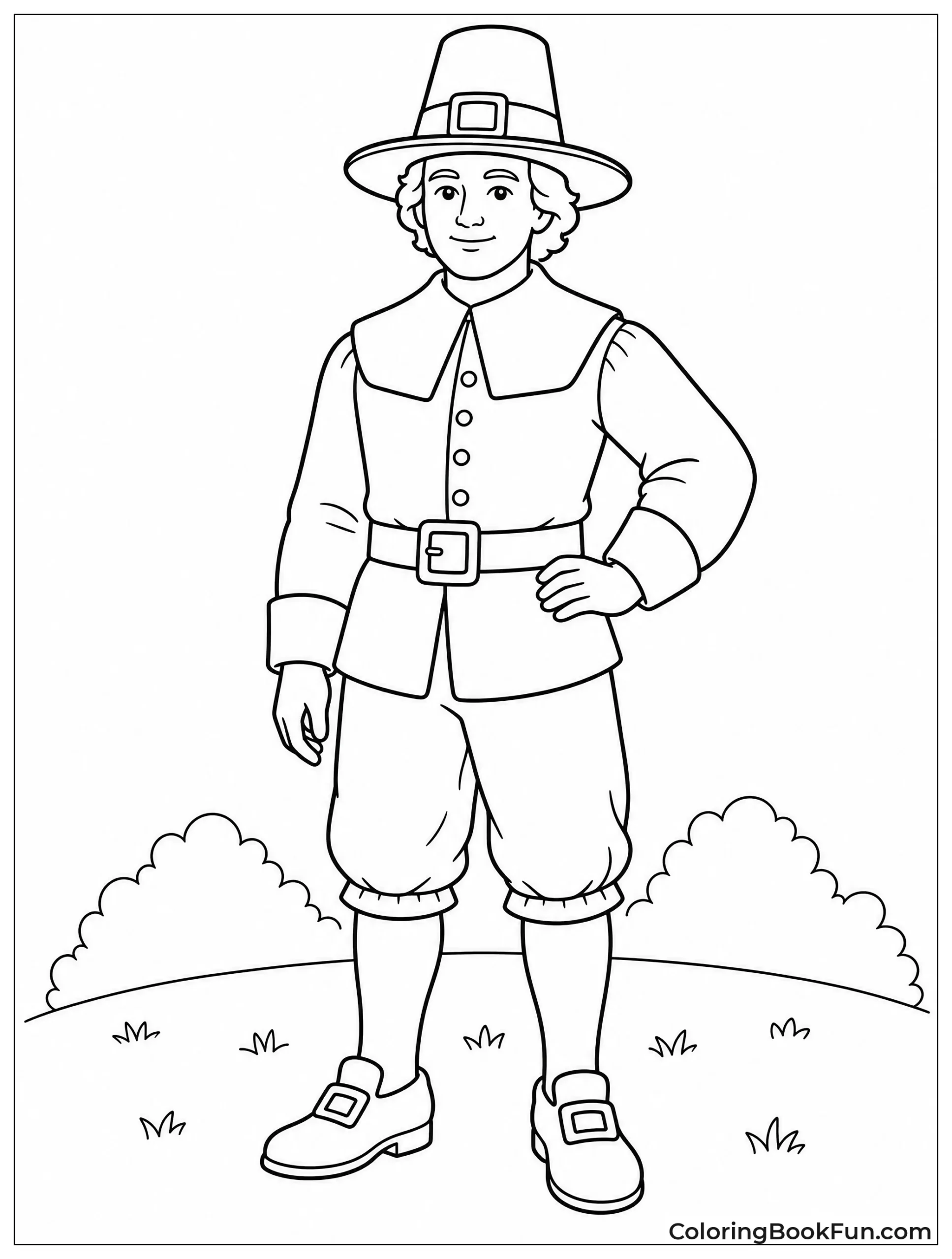 Pilgrim Standing in Old Clothes