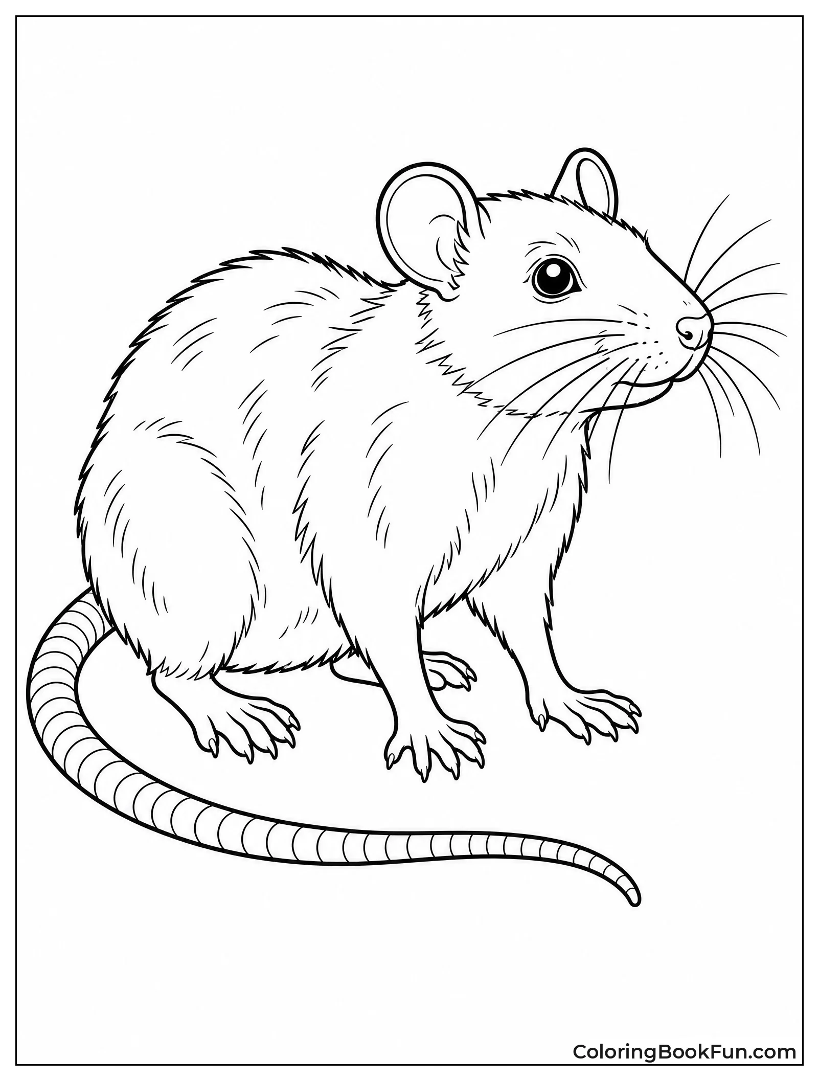 Realistic Rat with Long Whiskers