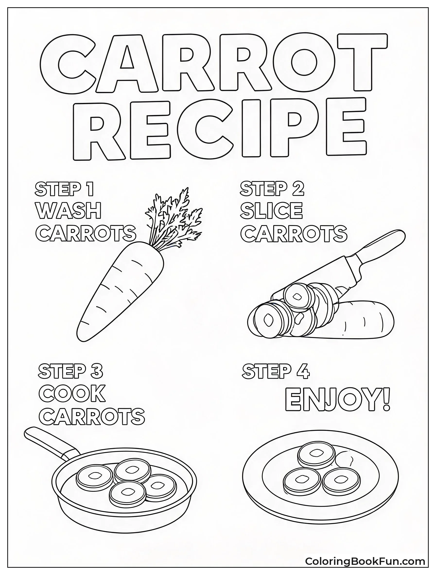 Recipe Card Showing Carrot Steps