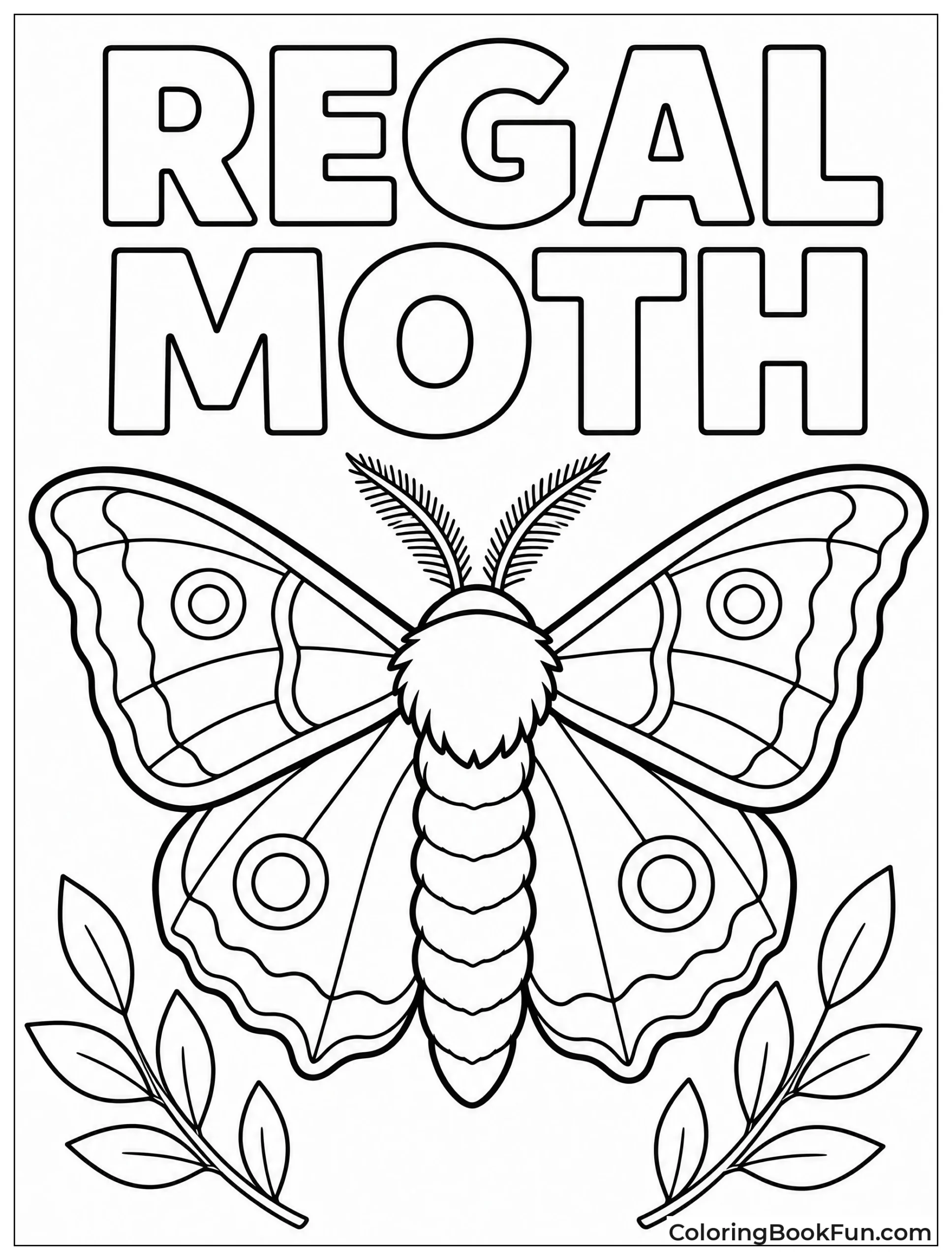 Regal Moth Resting with Wings Closed