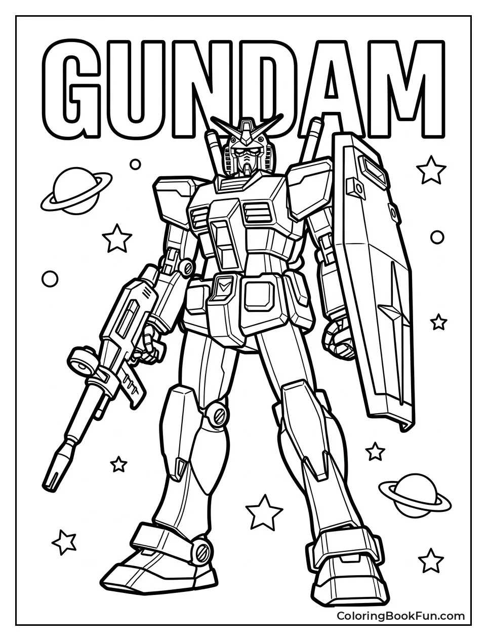 Gundam Posing Heroically with Rifle