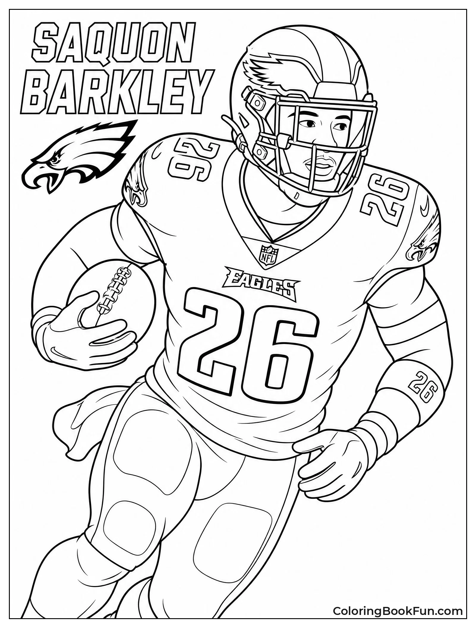 Saquon Barkley Holds Dynamic Running Pose