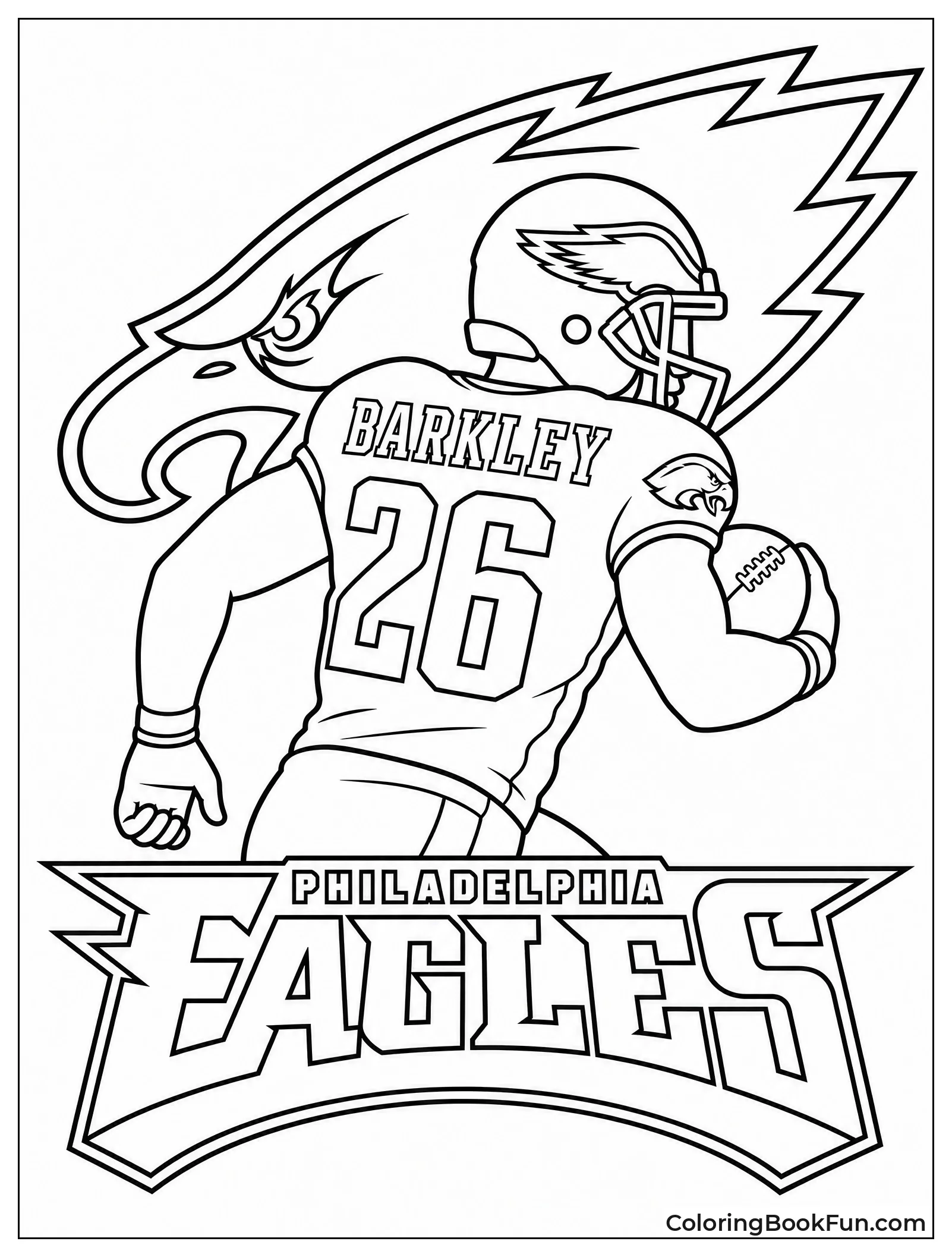 Eagles Logo with Saquon Silhouette