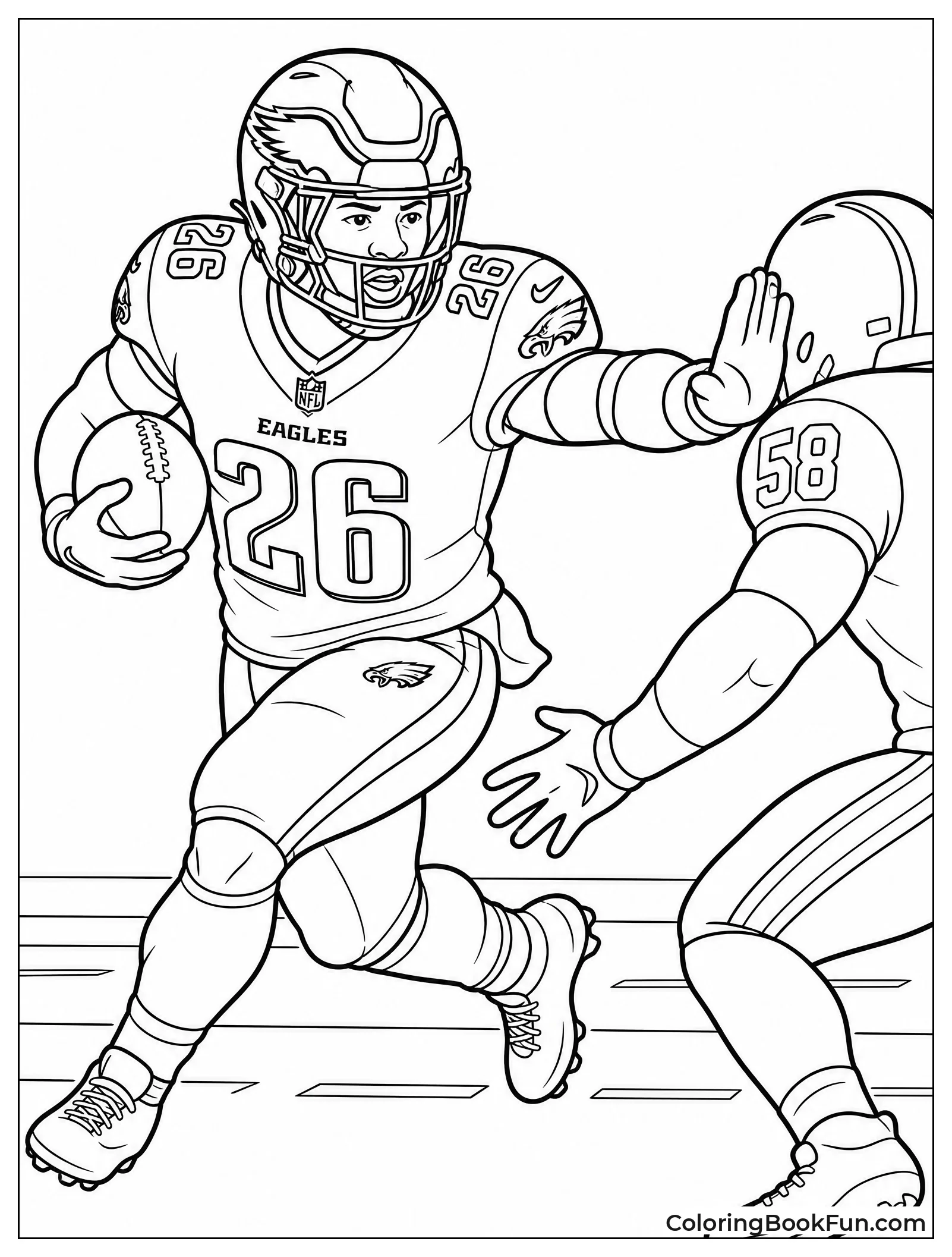 Saquon Stiff Arms a Defender