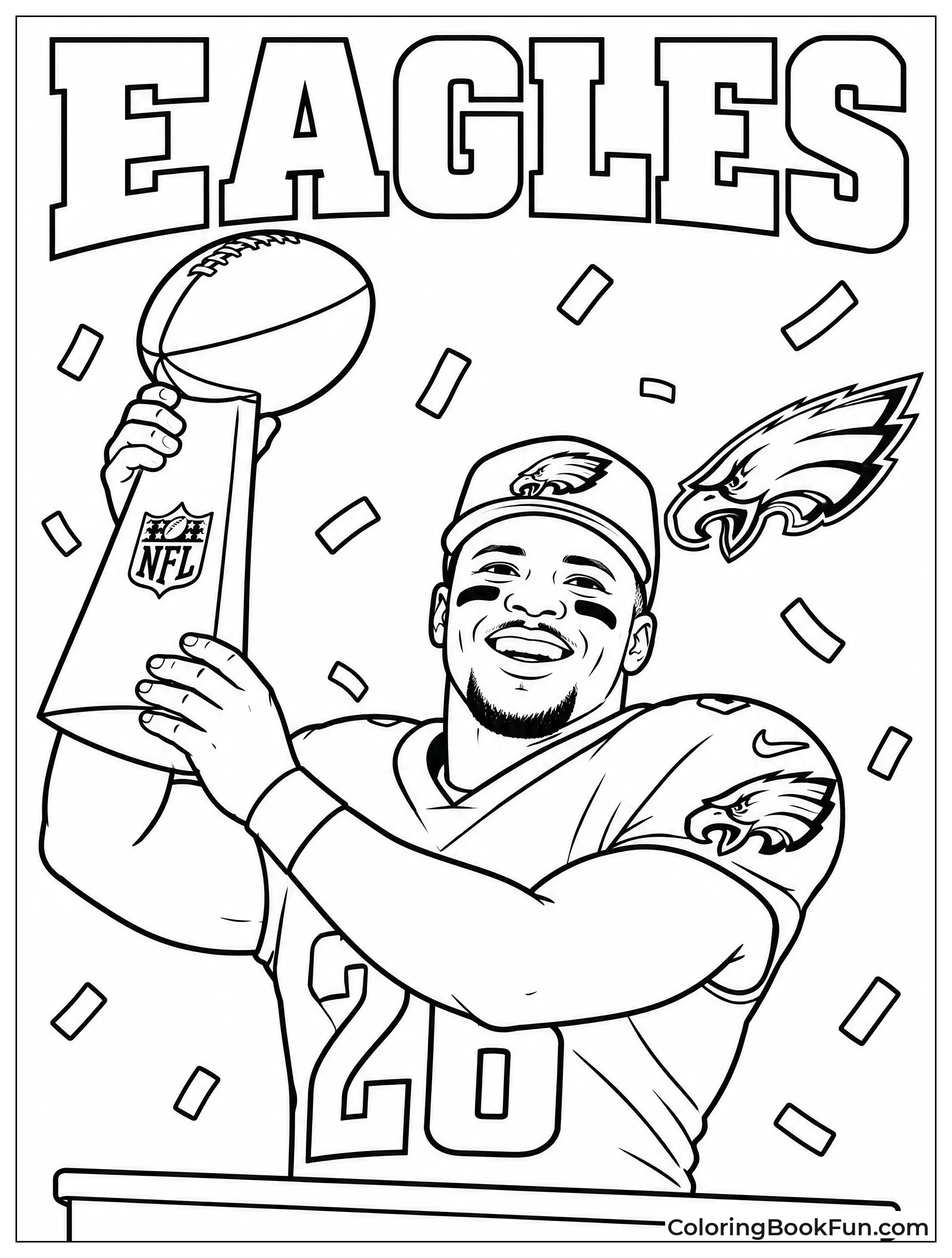 Saquon Holds Super Bowl Trophy
