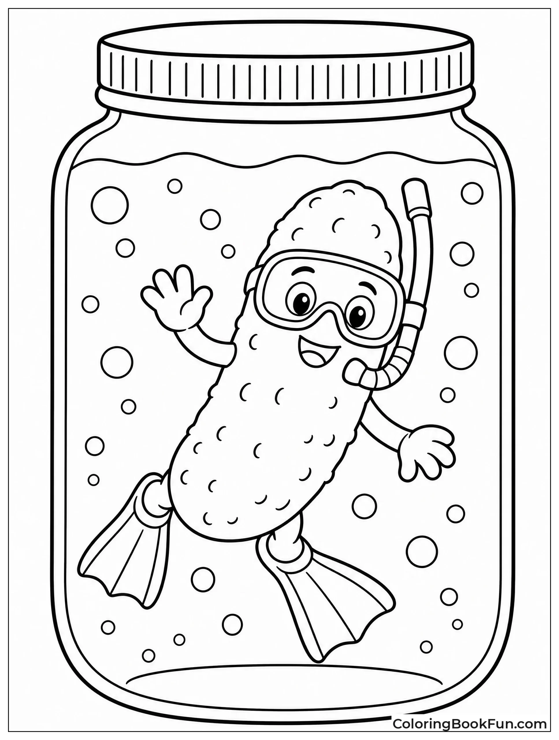 Pickle Swimming in Jar