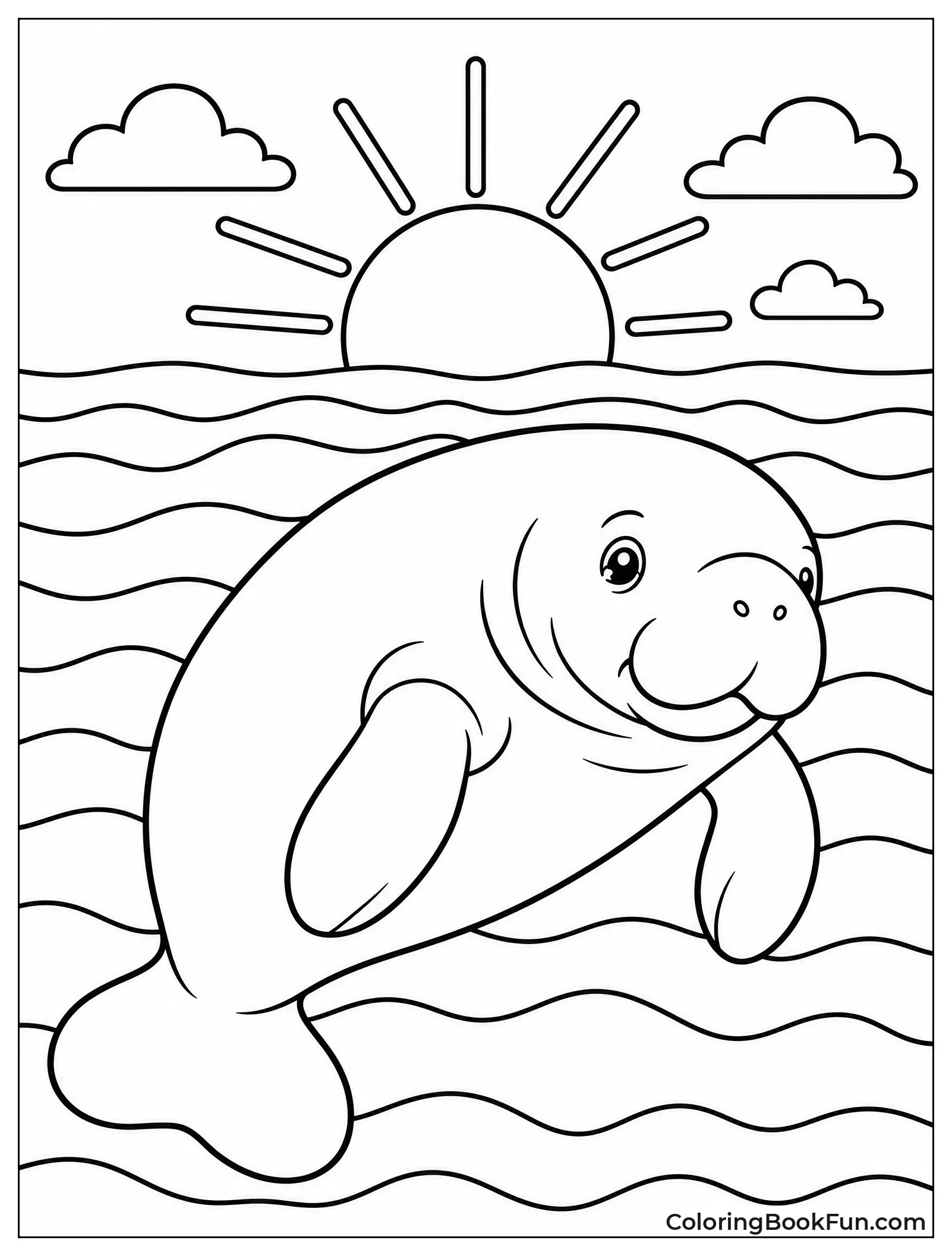 Manatee Silhouette at Sunset