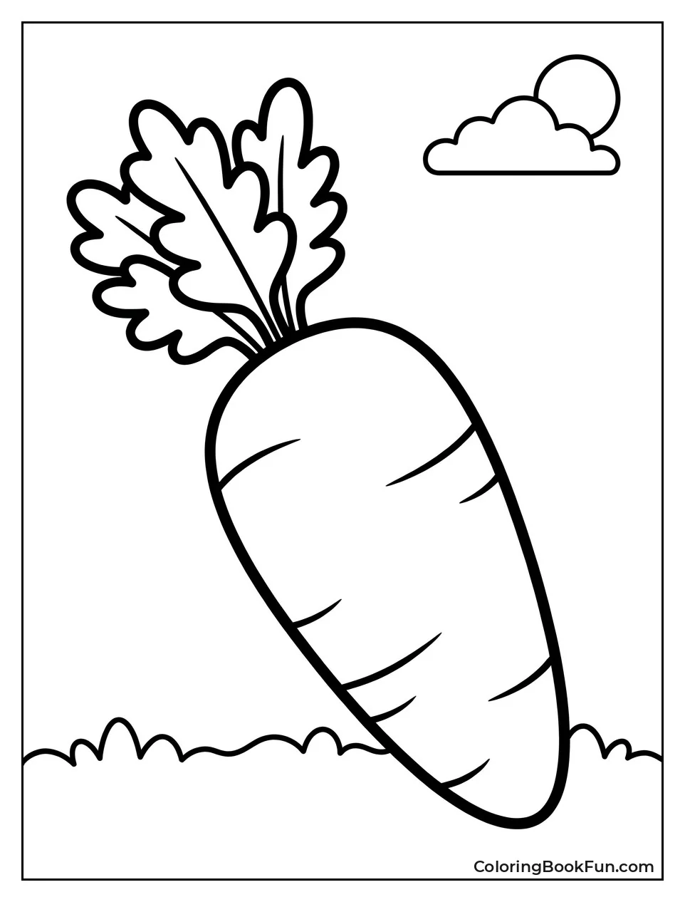 Simple Carrot Outline for Kids