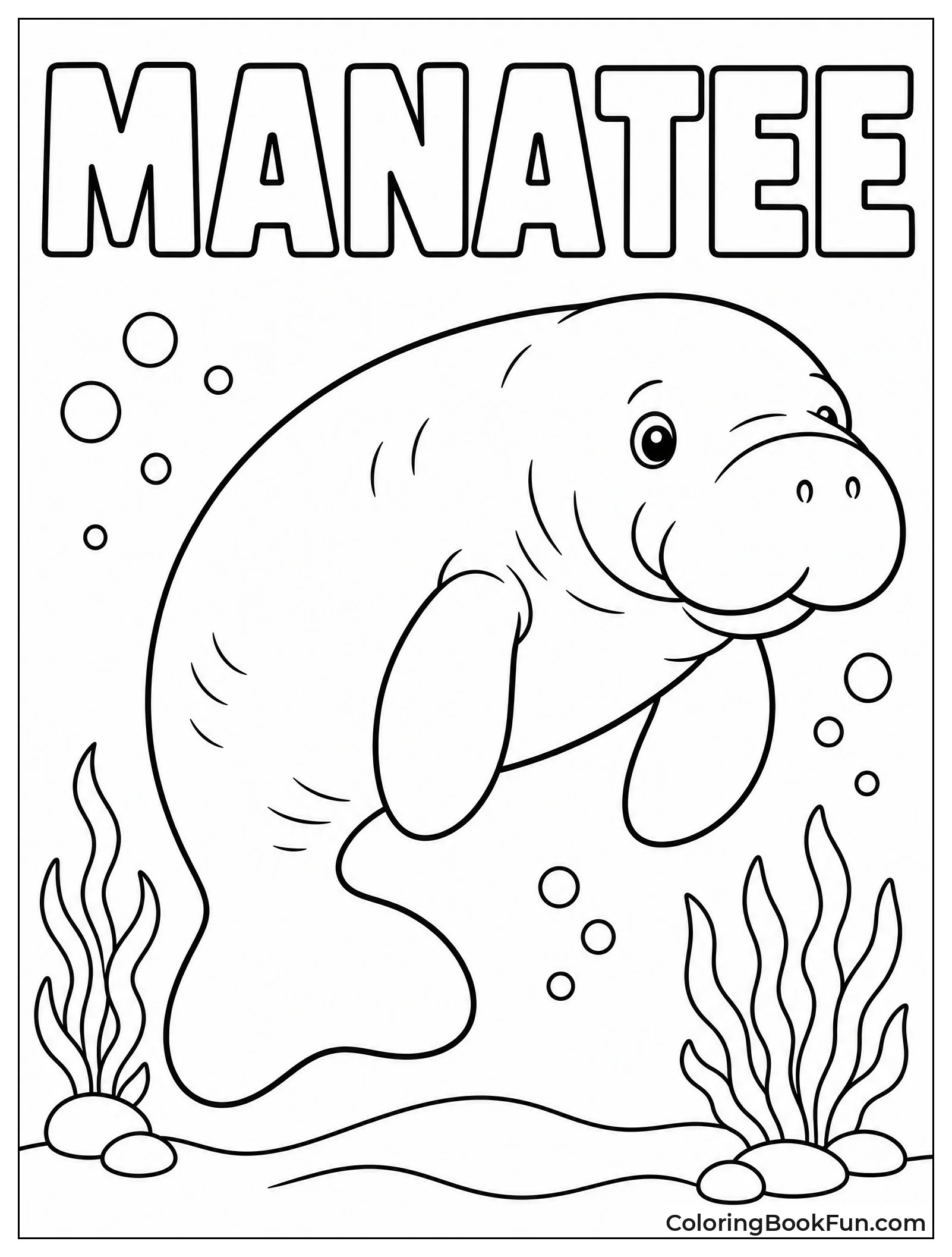 Simple Manatee Outline