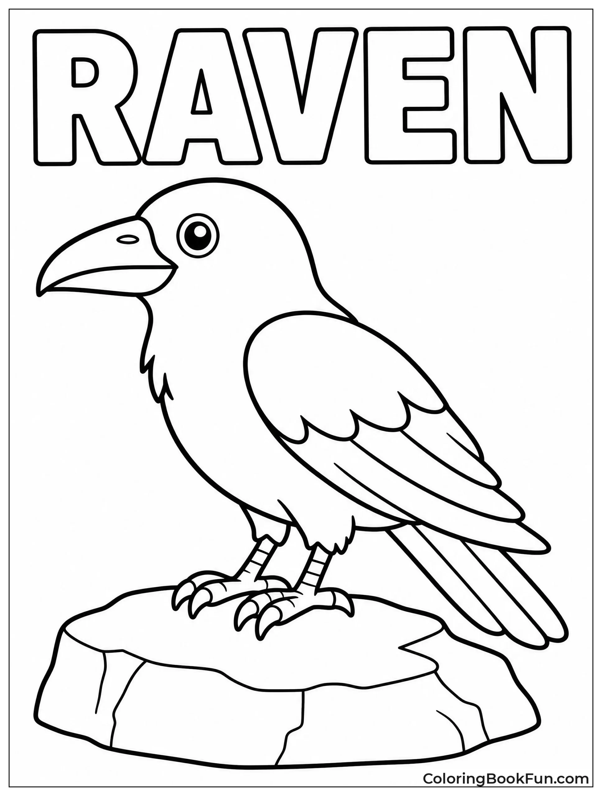 Simple Raven for Toddlers to Color
