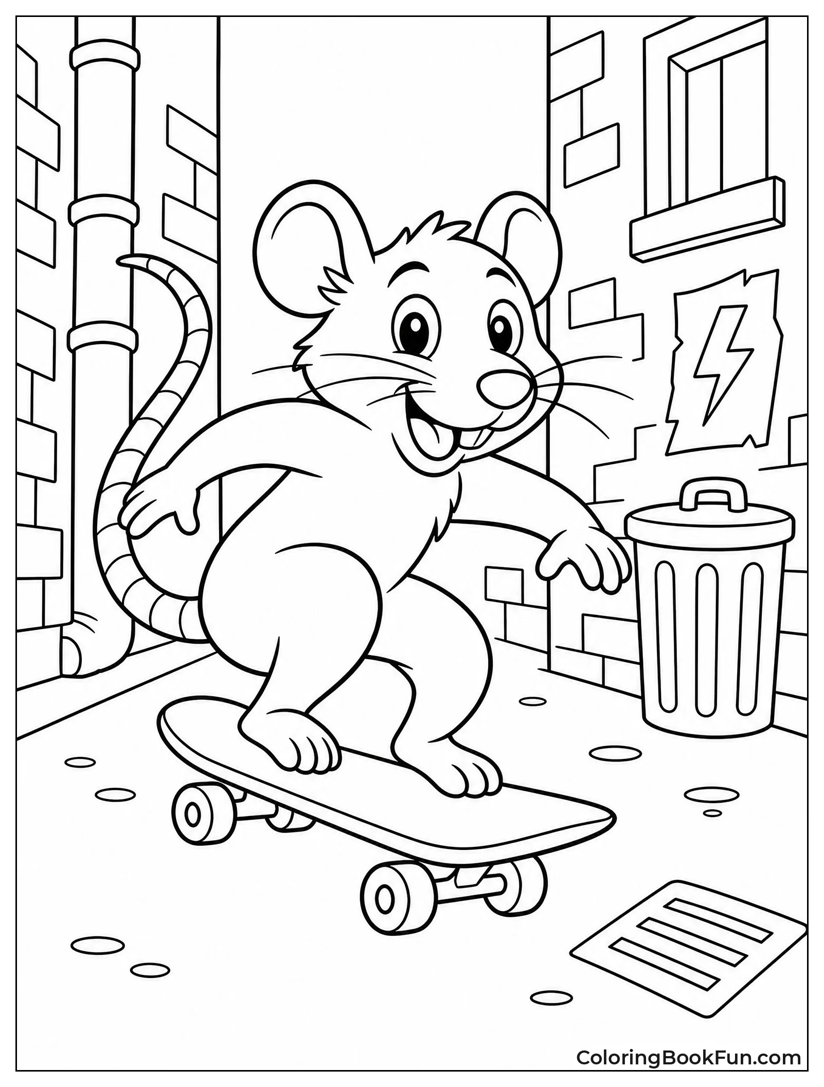 Rat Riding a Skateboard