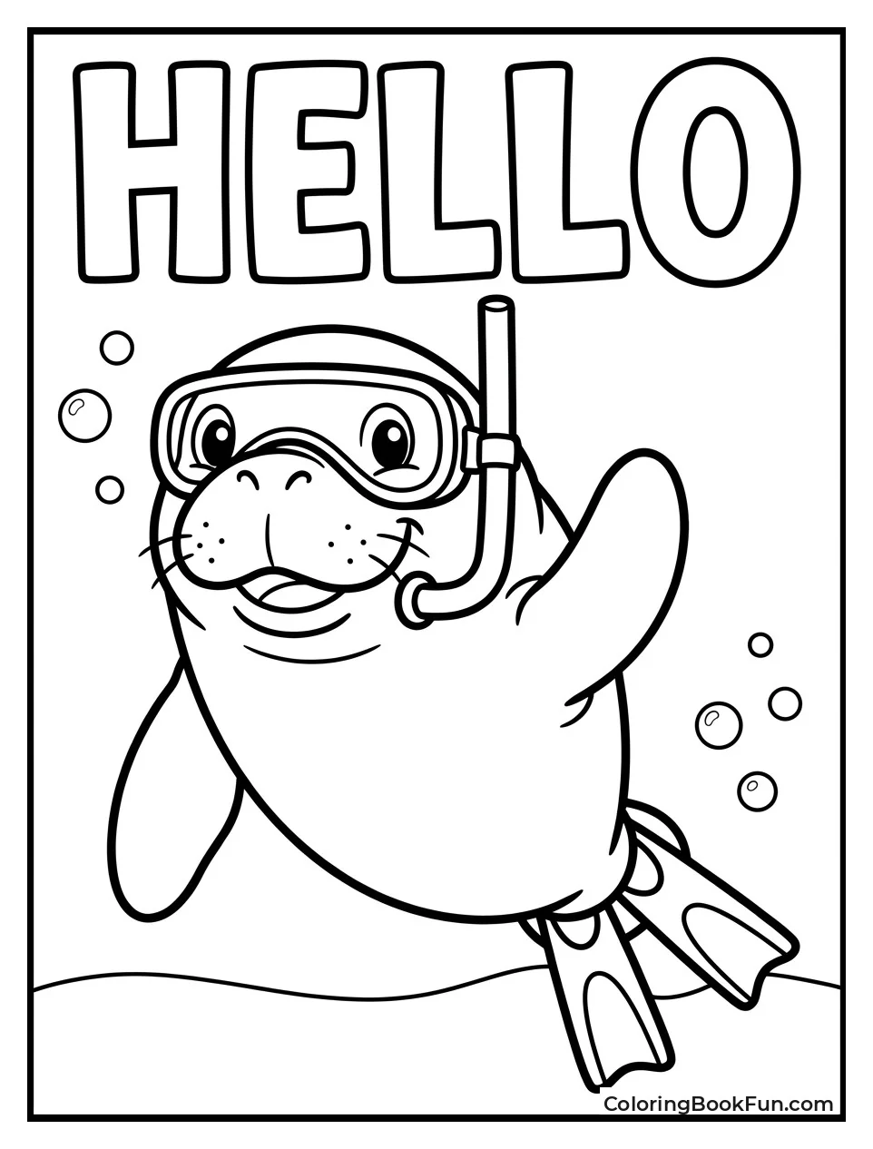 Manatee Wearing Snorkel Gear