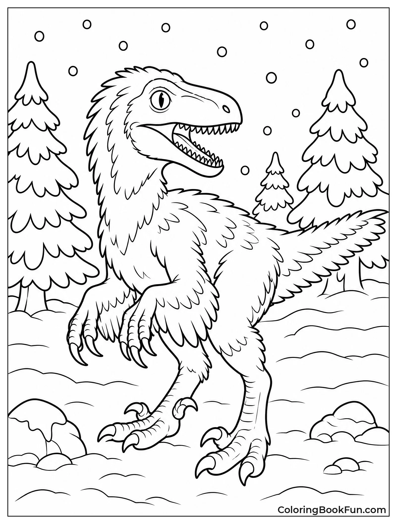 Snowy Raptor in White Feathers