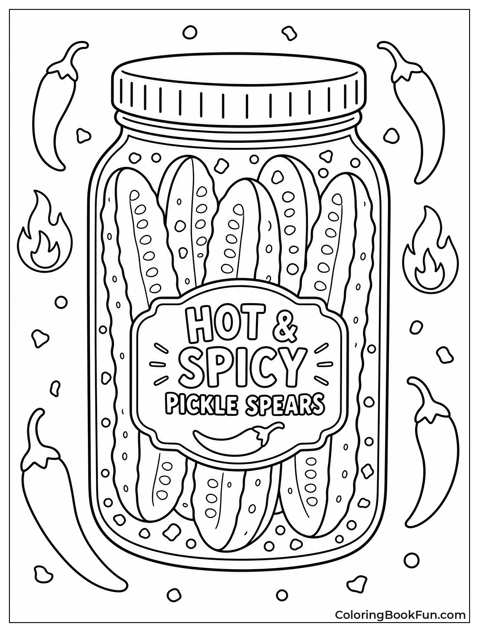 Spicy Pickle Spears in Jar