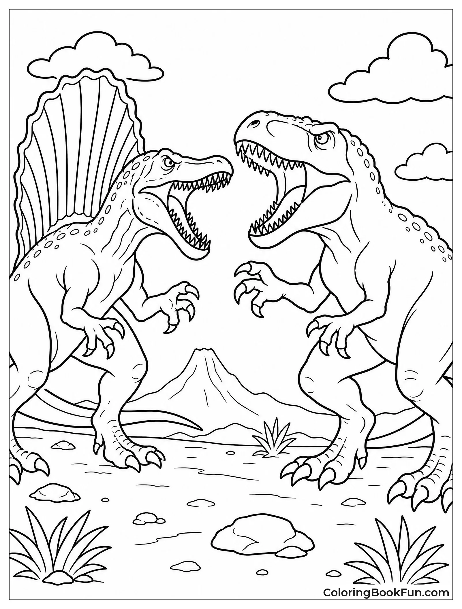 Spinosaurus Battling Giganotosaurus Hard