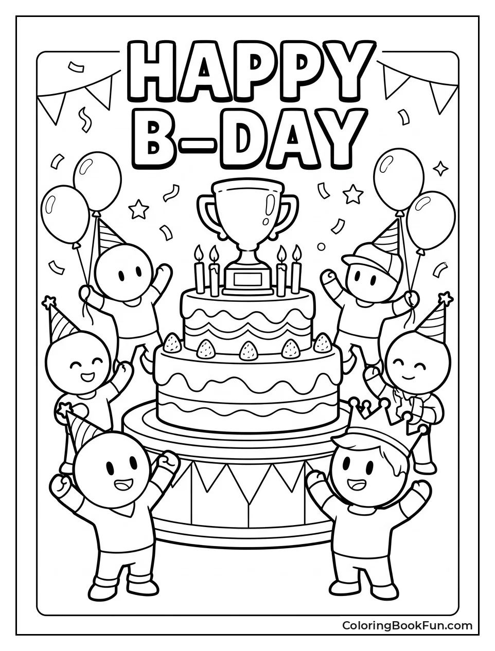 Party Hats Around Cake
