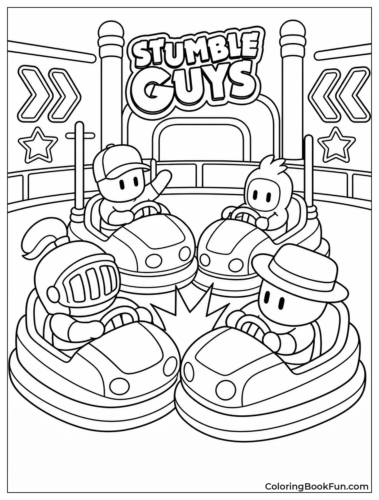 Bumper Cars Crashing in Arena