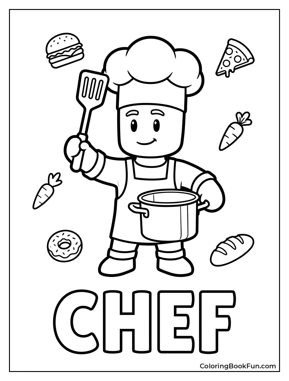 Chef Holding Spatula and Pot
