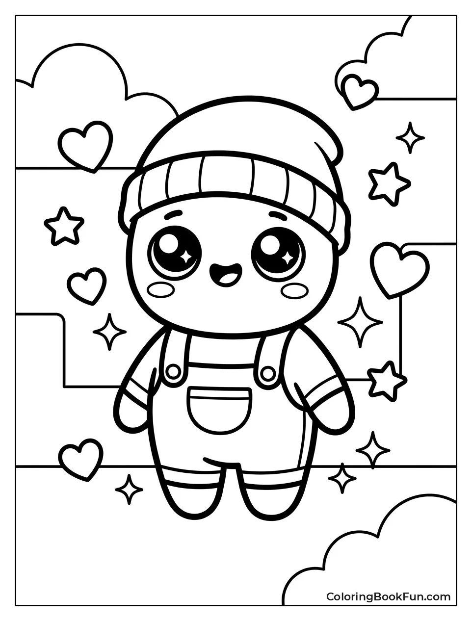Cute Kawaii Bean with Sparkles