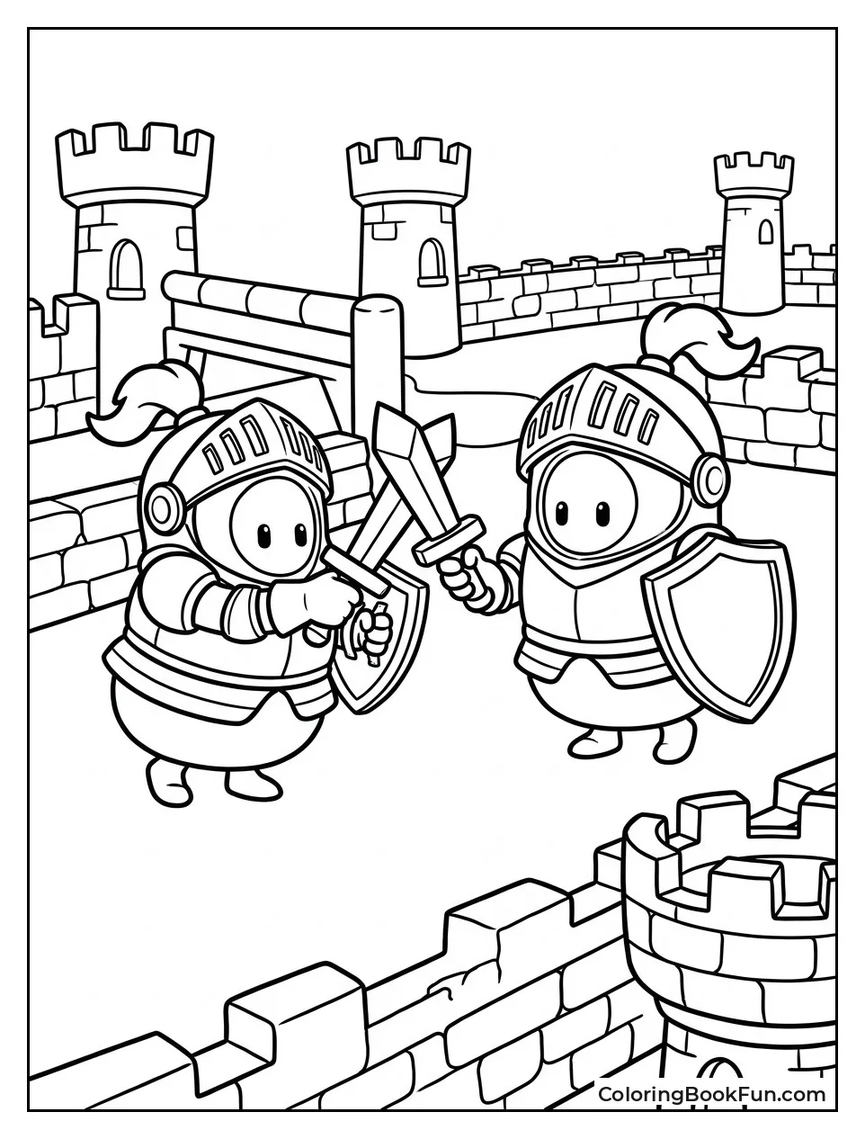 Knights Clashing Swords on Course
