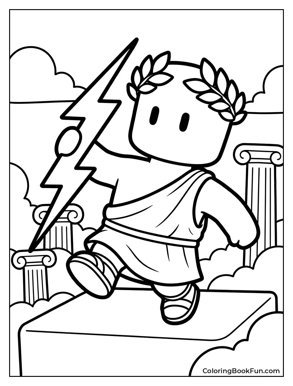 Greek God Holding Lightning Bolt