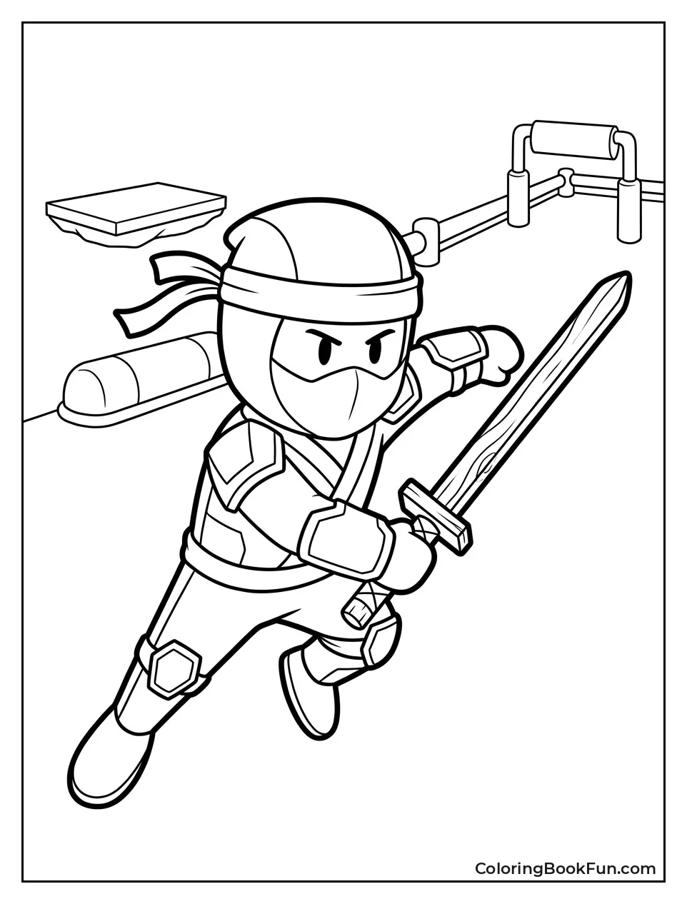 Ninja Holding Practice Sword