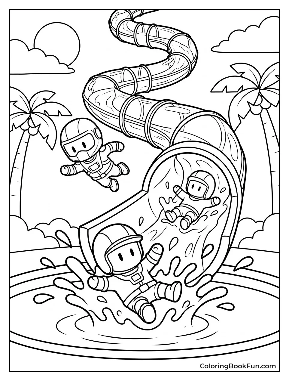 Splashing Down Water Slide