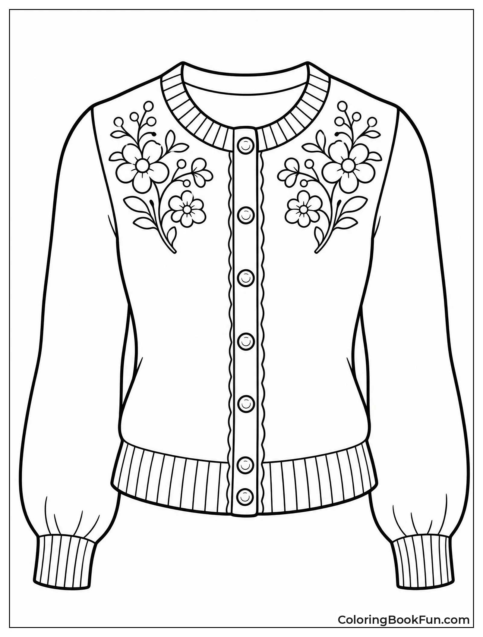 Retro Cardigan with Pearl Buttons
