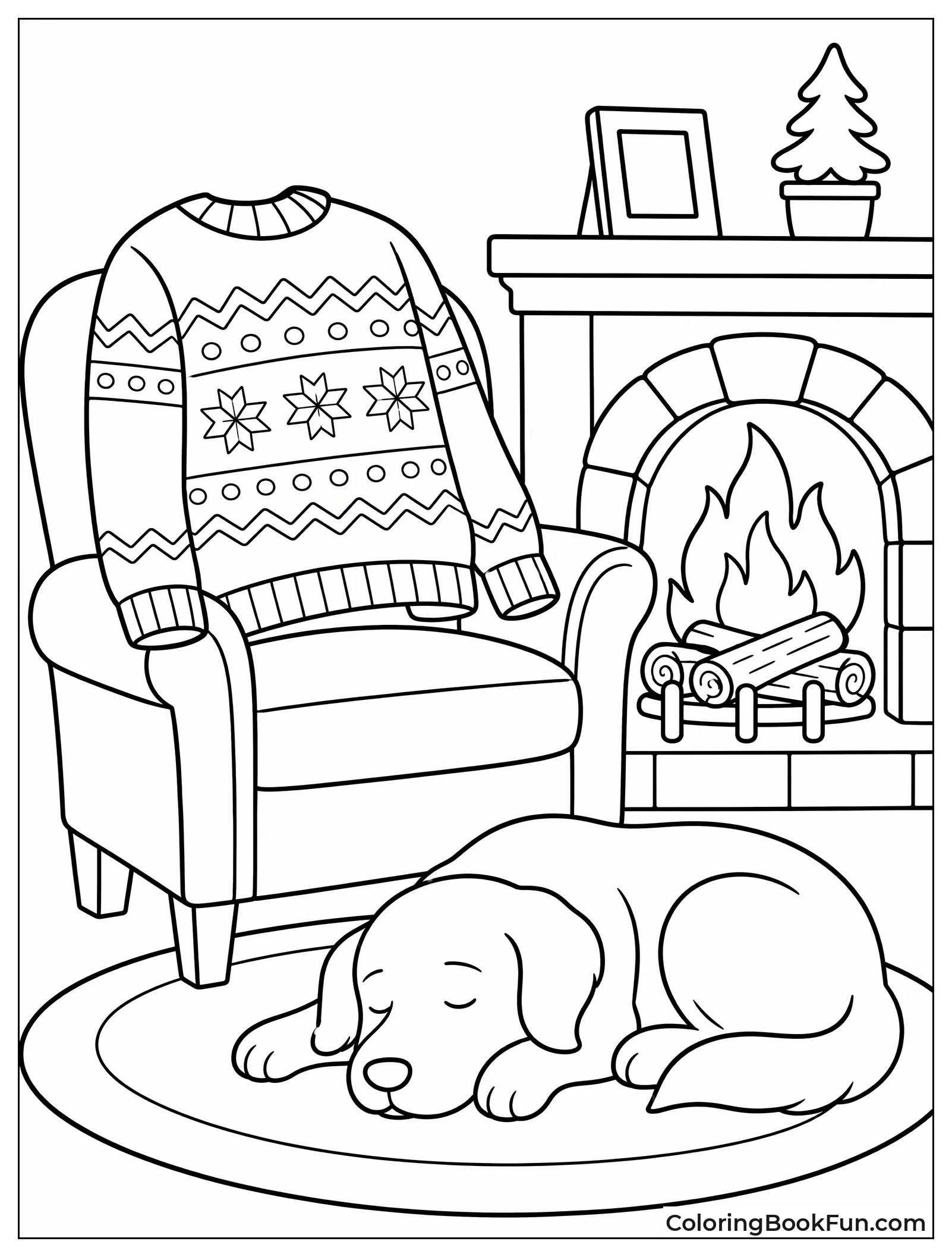 Sweater by Cozy Fireplace