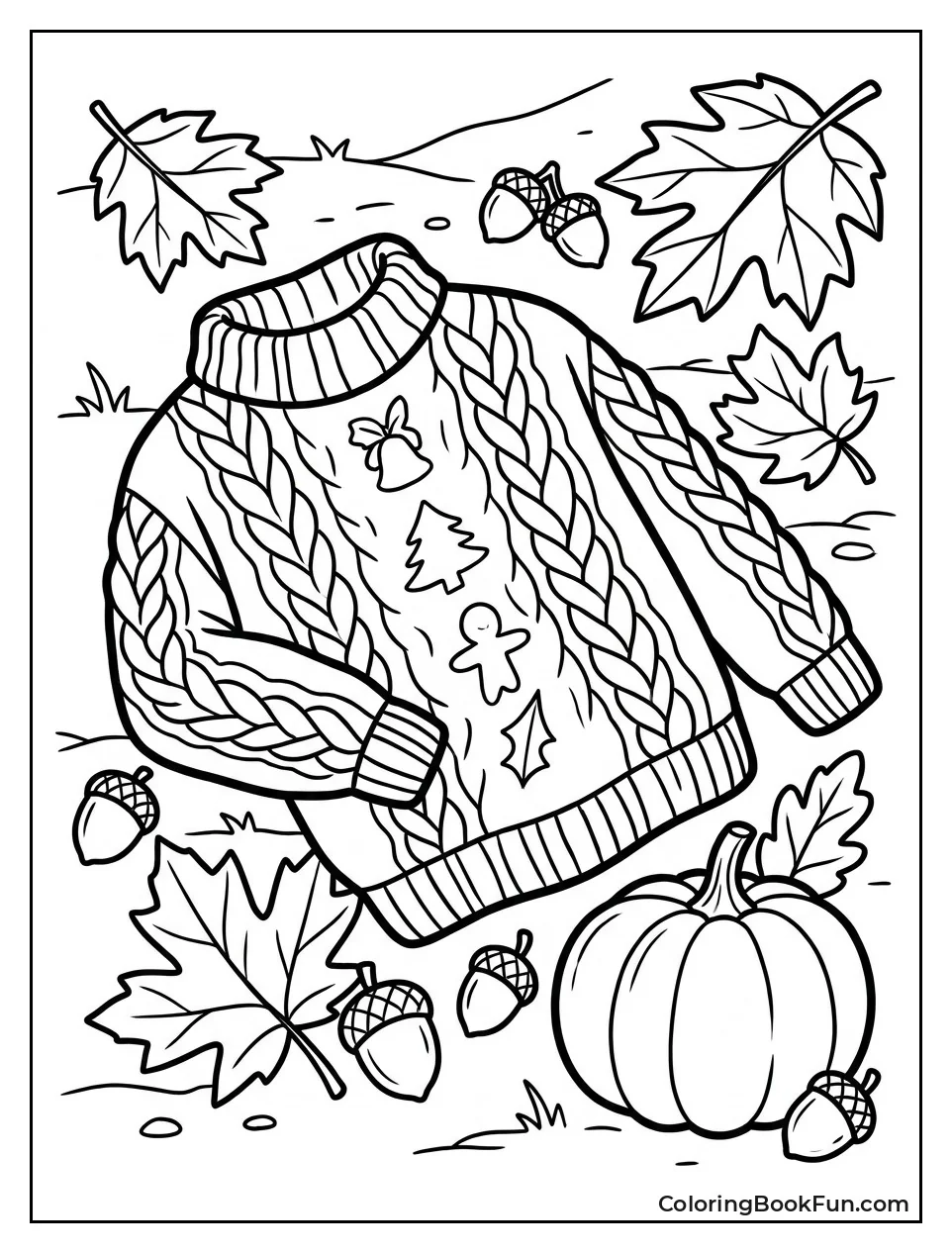 Sweater Among Fall Leaves