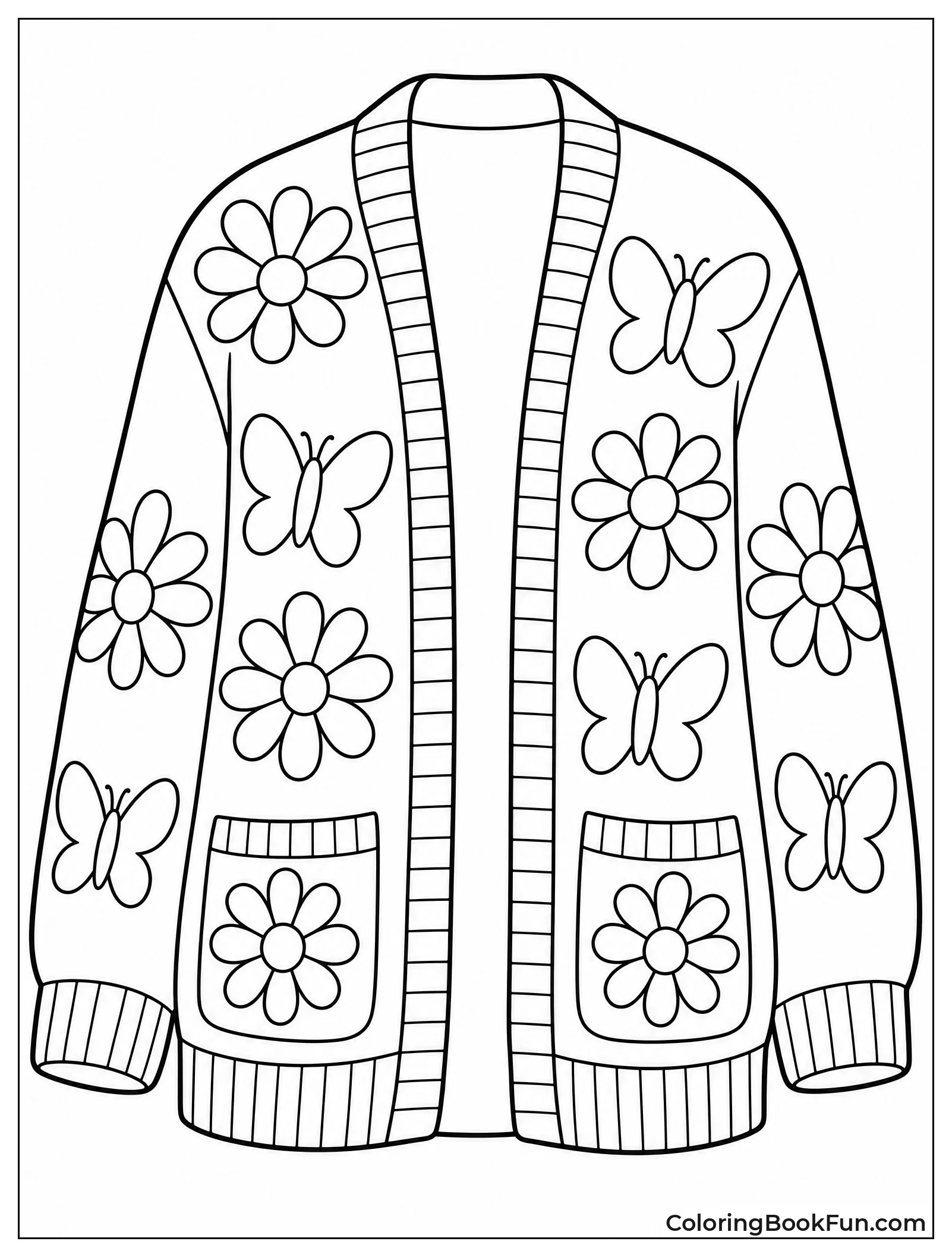 Cardigan with Spring Flowers
