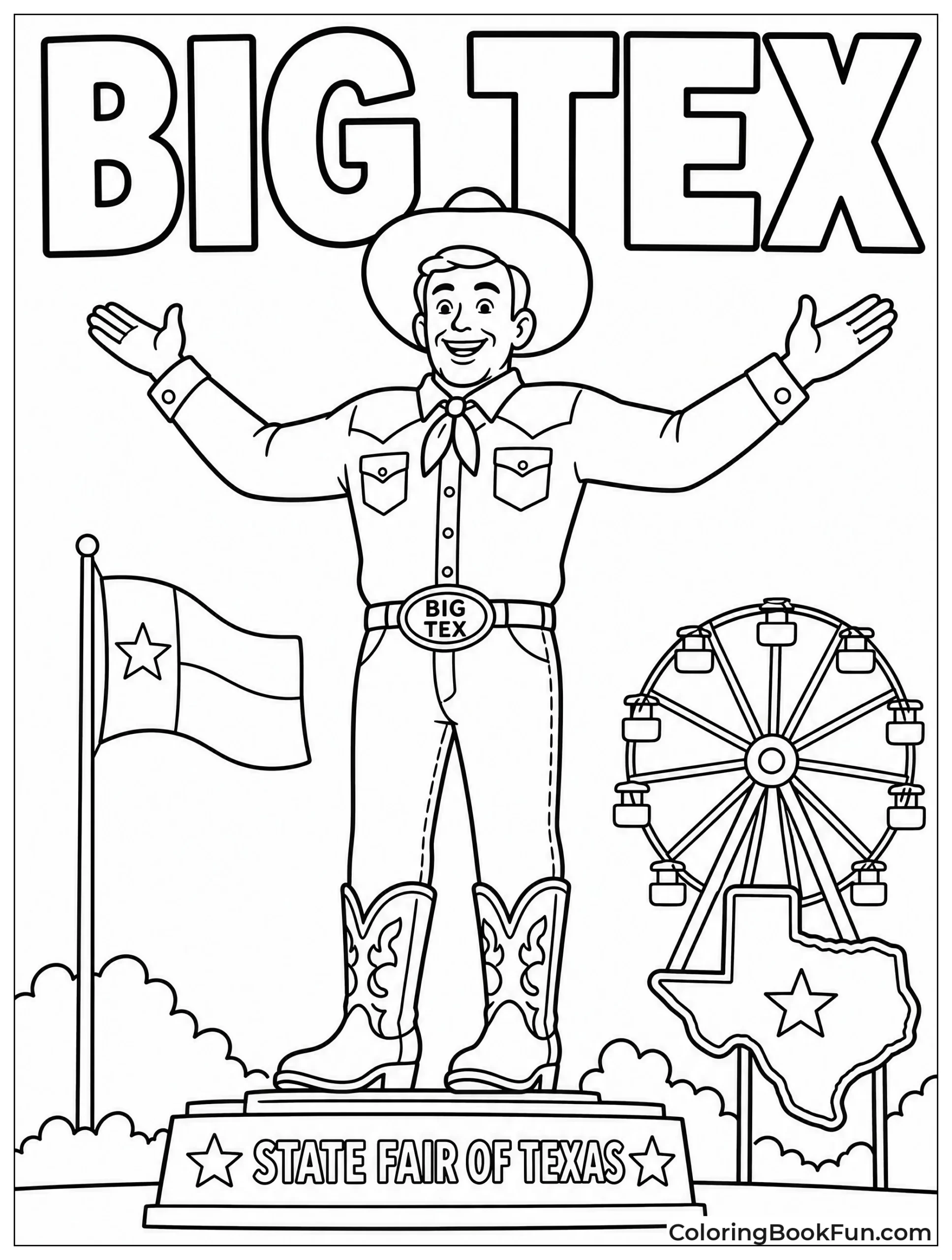 Big Tex Stands at Fair