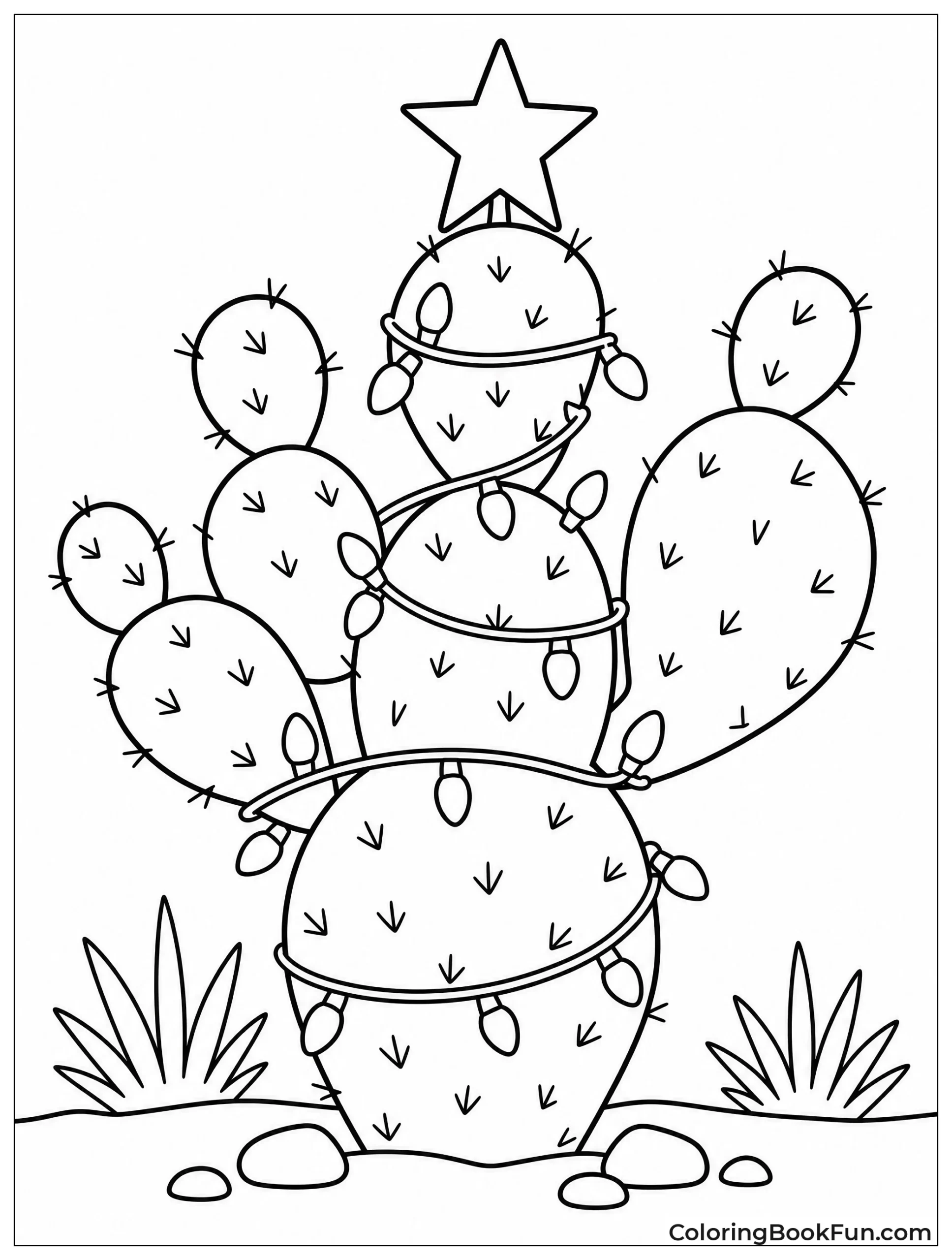 Cactus Wears Christmas Lights
