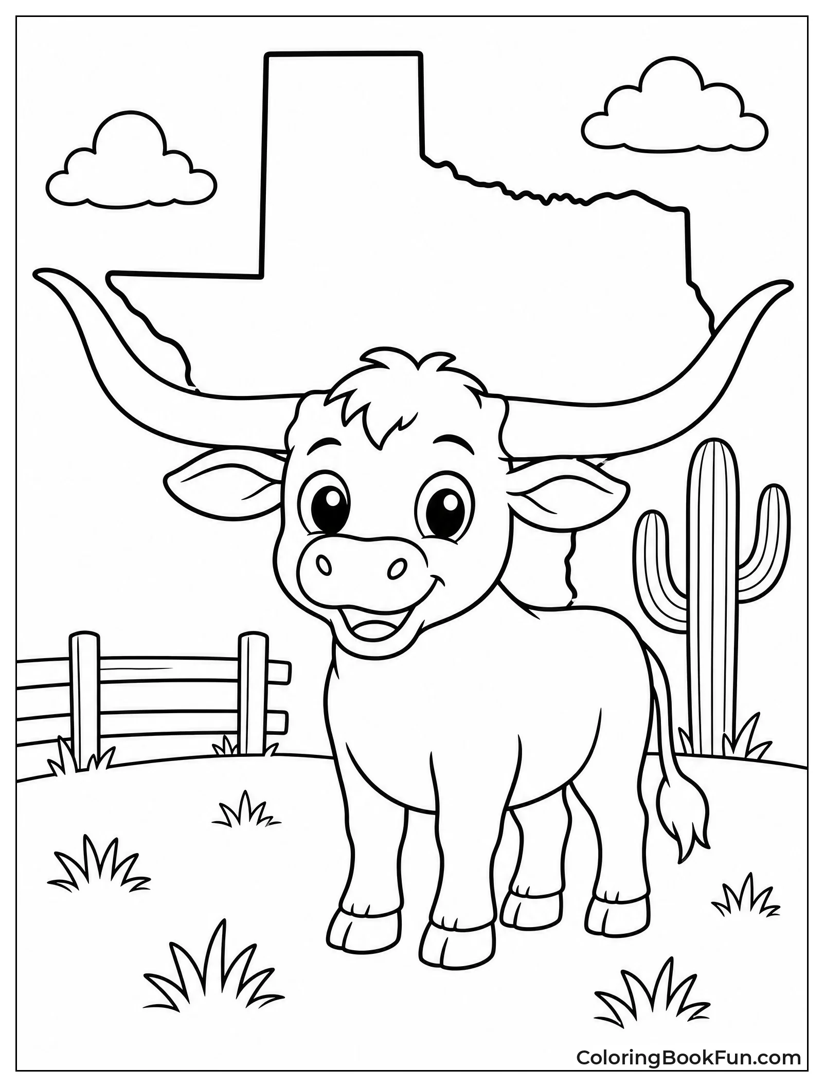 Cute Longhorn Smiles in Field