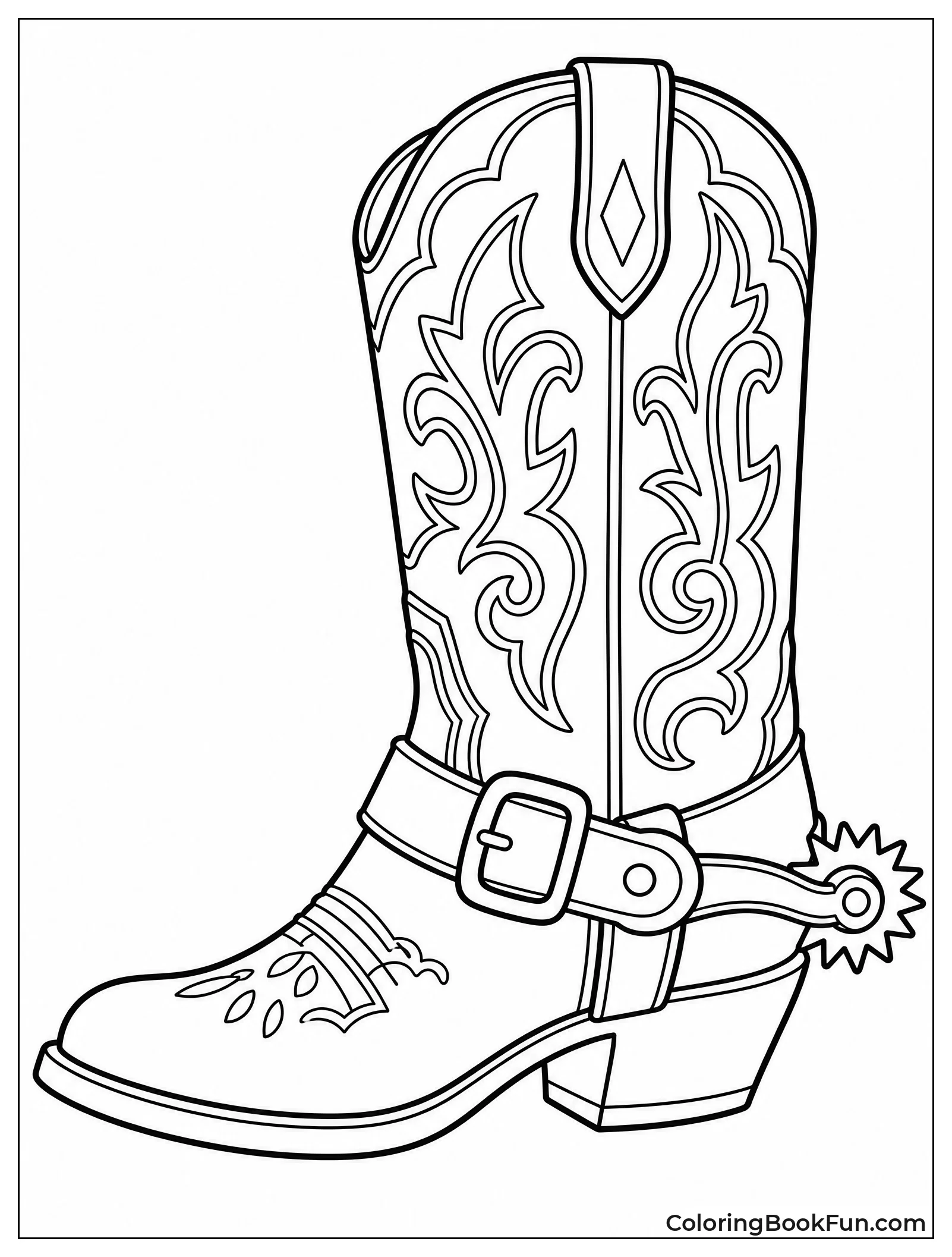 Ornate Boot With Shiny Spur