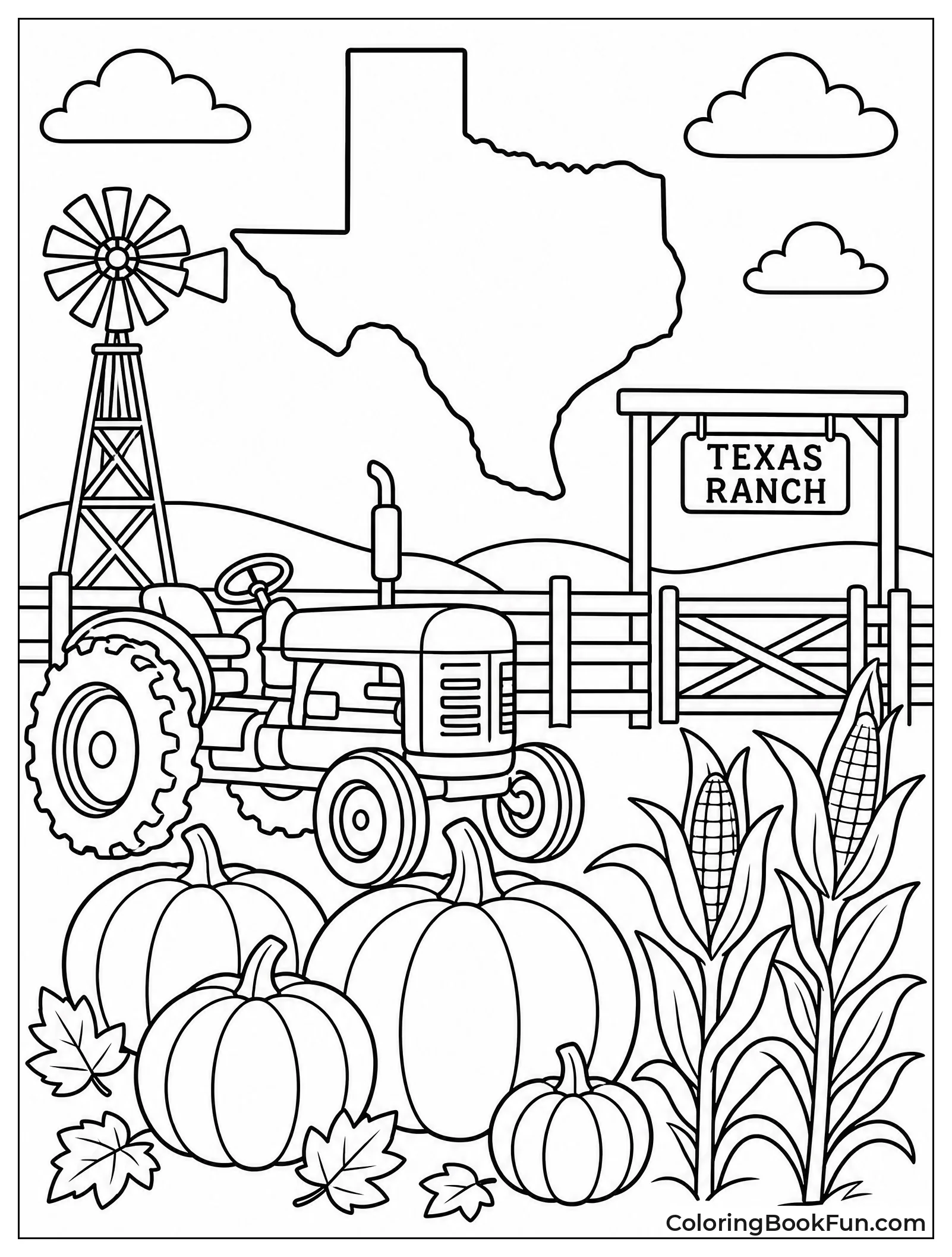 Tractor Hauling Pumpkins on Ranch