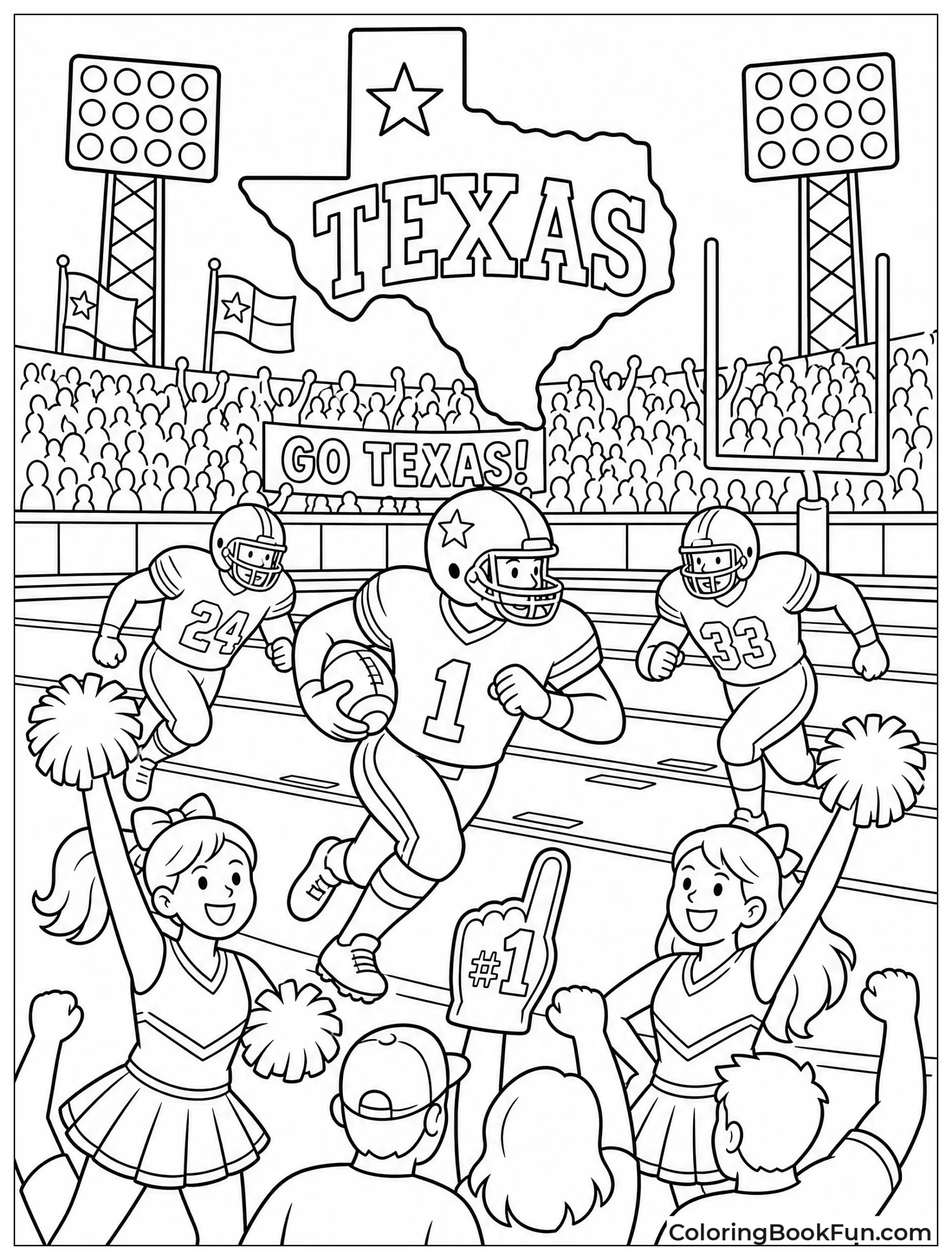 Football Game Under Stadium Lights