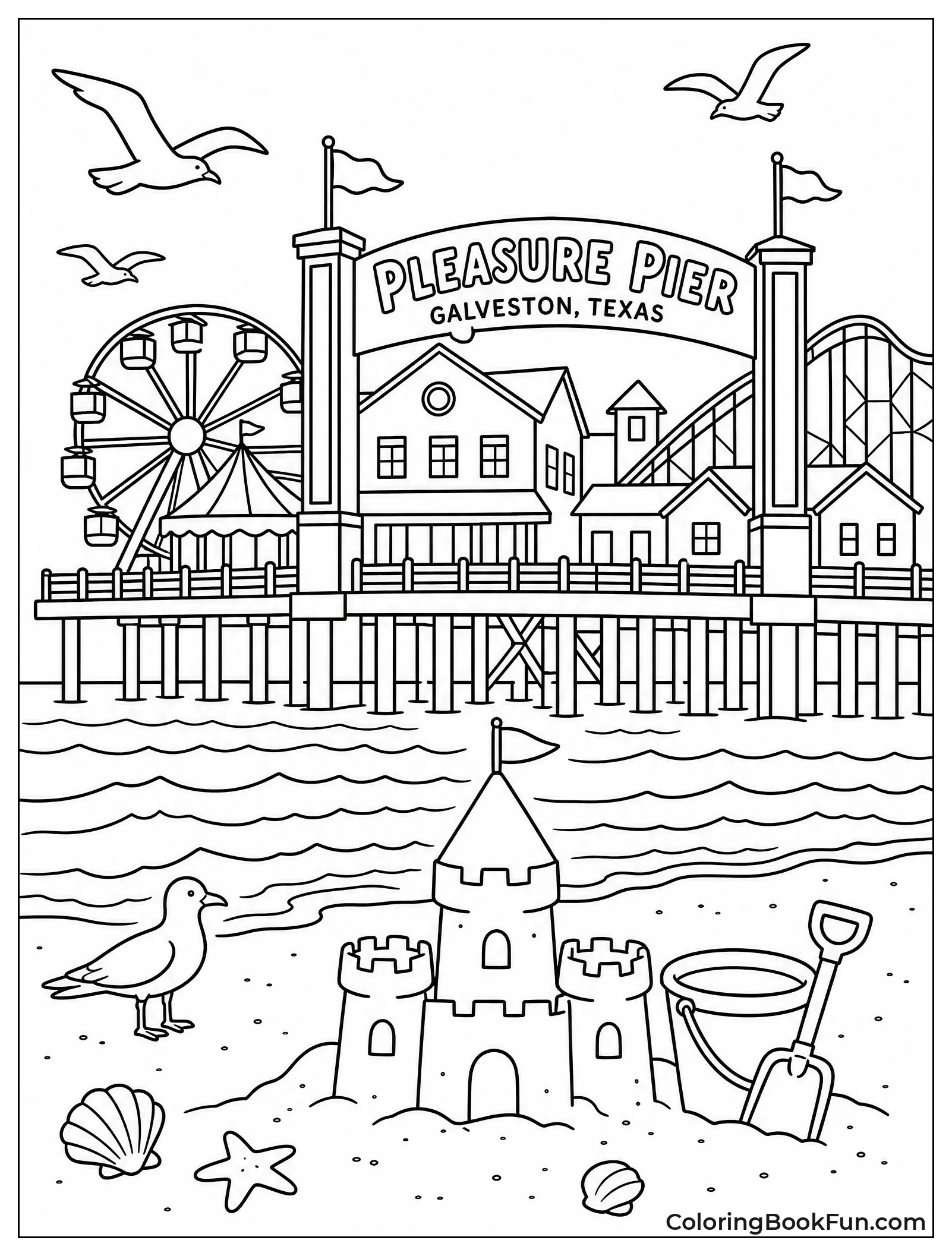 Kids Build Sandcastles at Pier