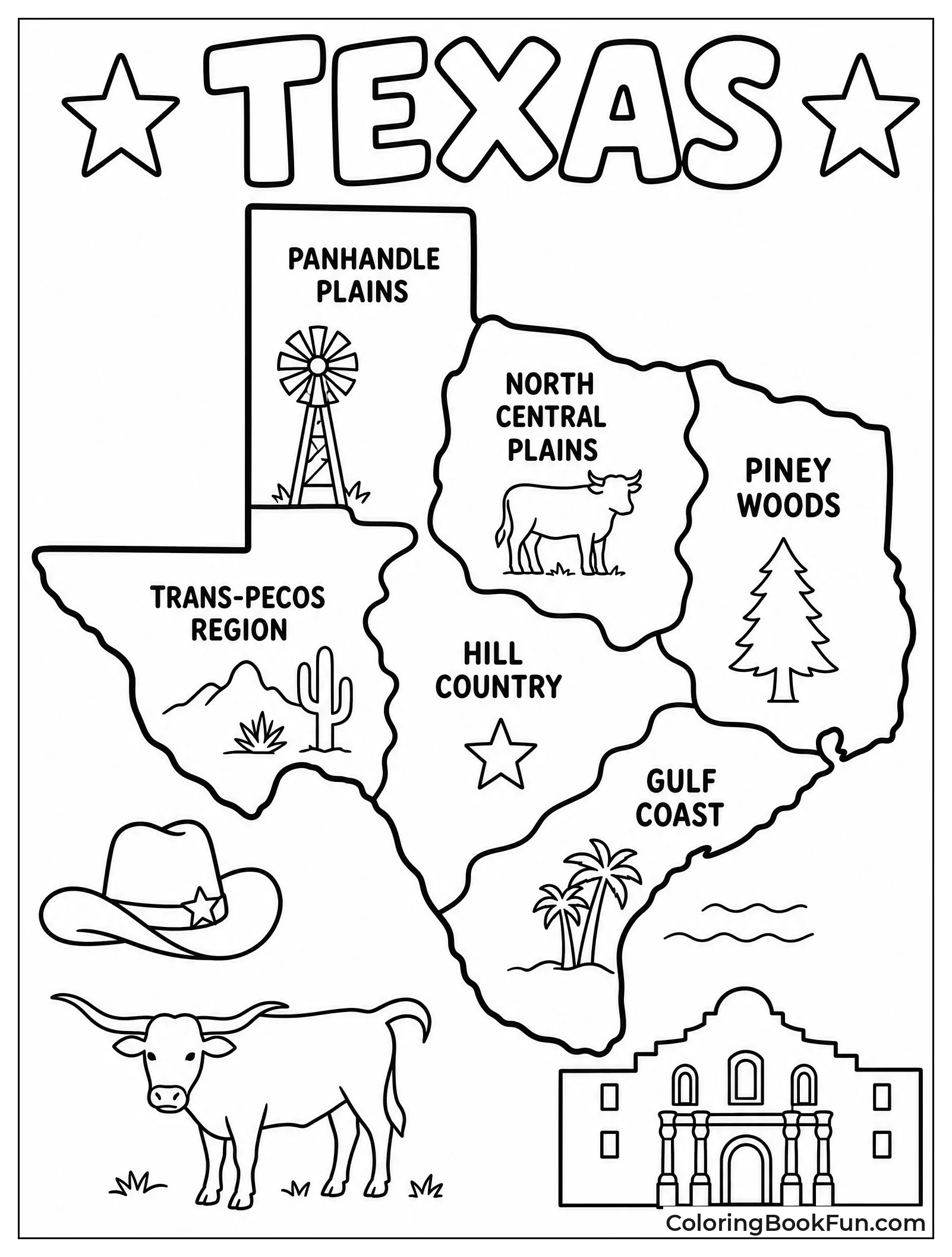 Map of Texas Geographic Regions