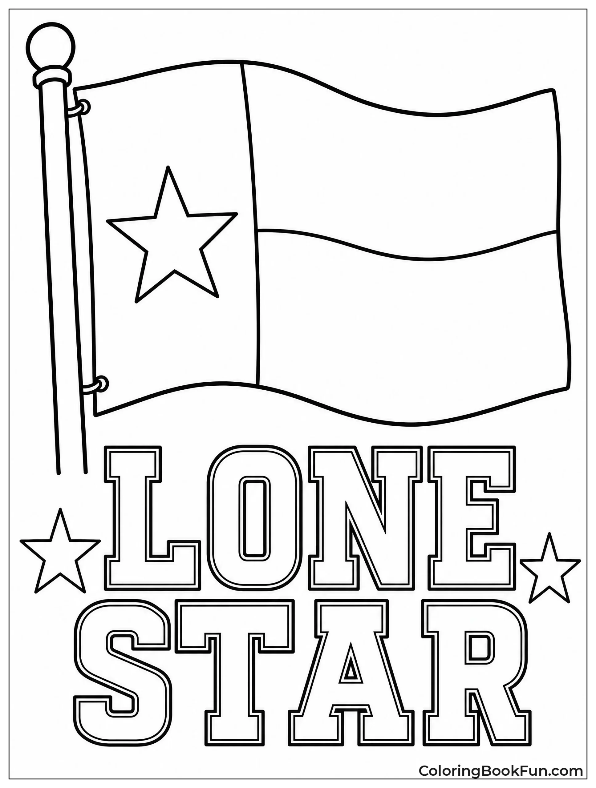 Texas Flag Waves With Star