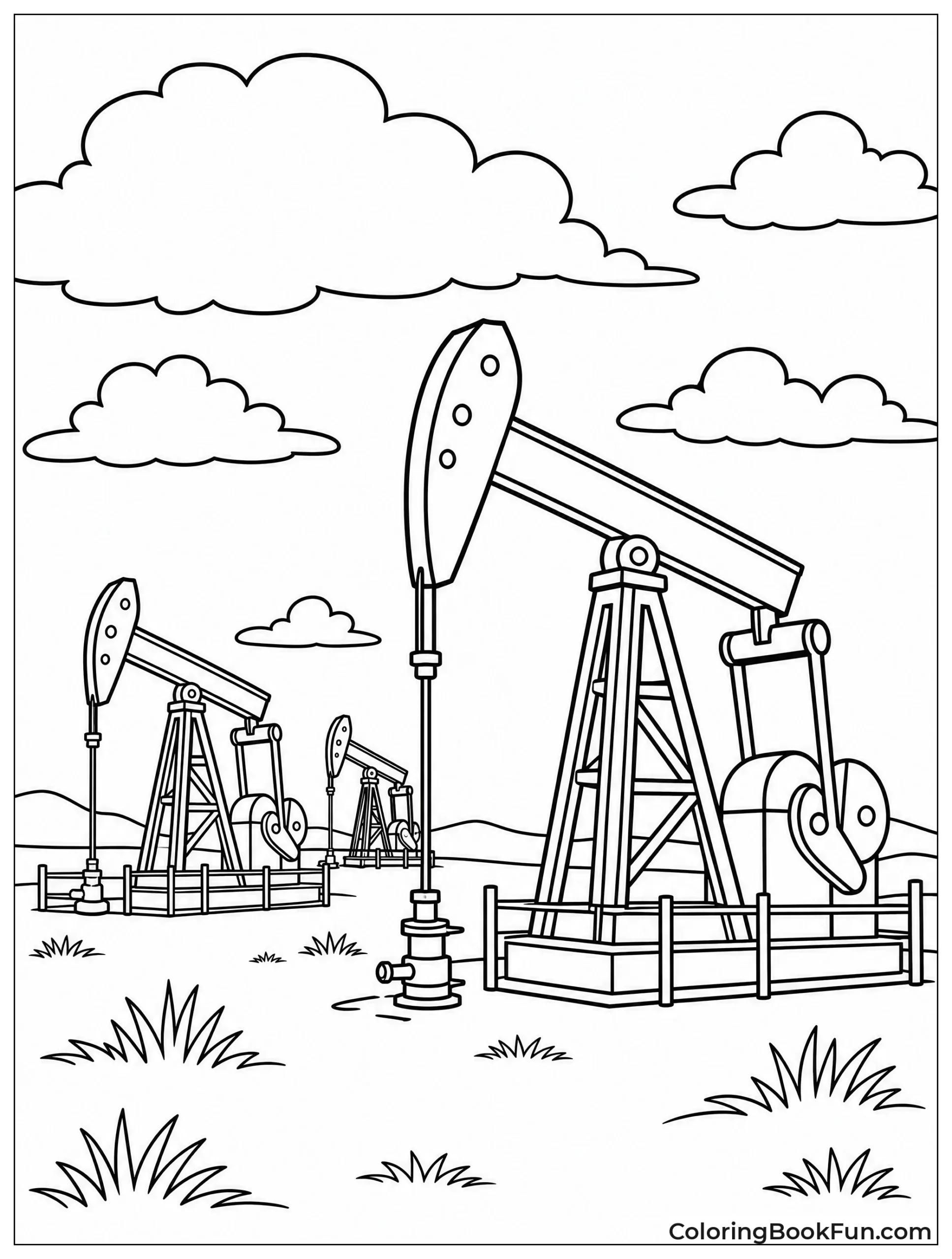 Oil Derricks Pump in Field