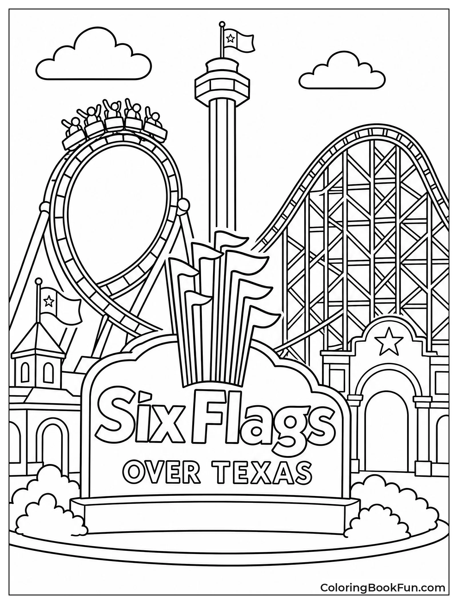 Roller Coasters at Six Flags Park