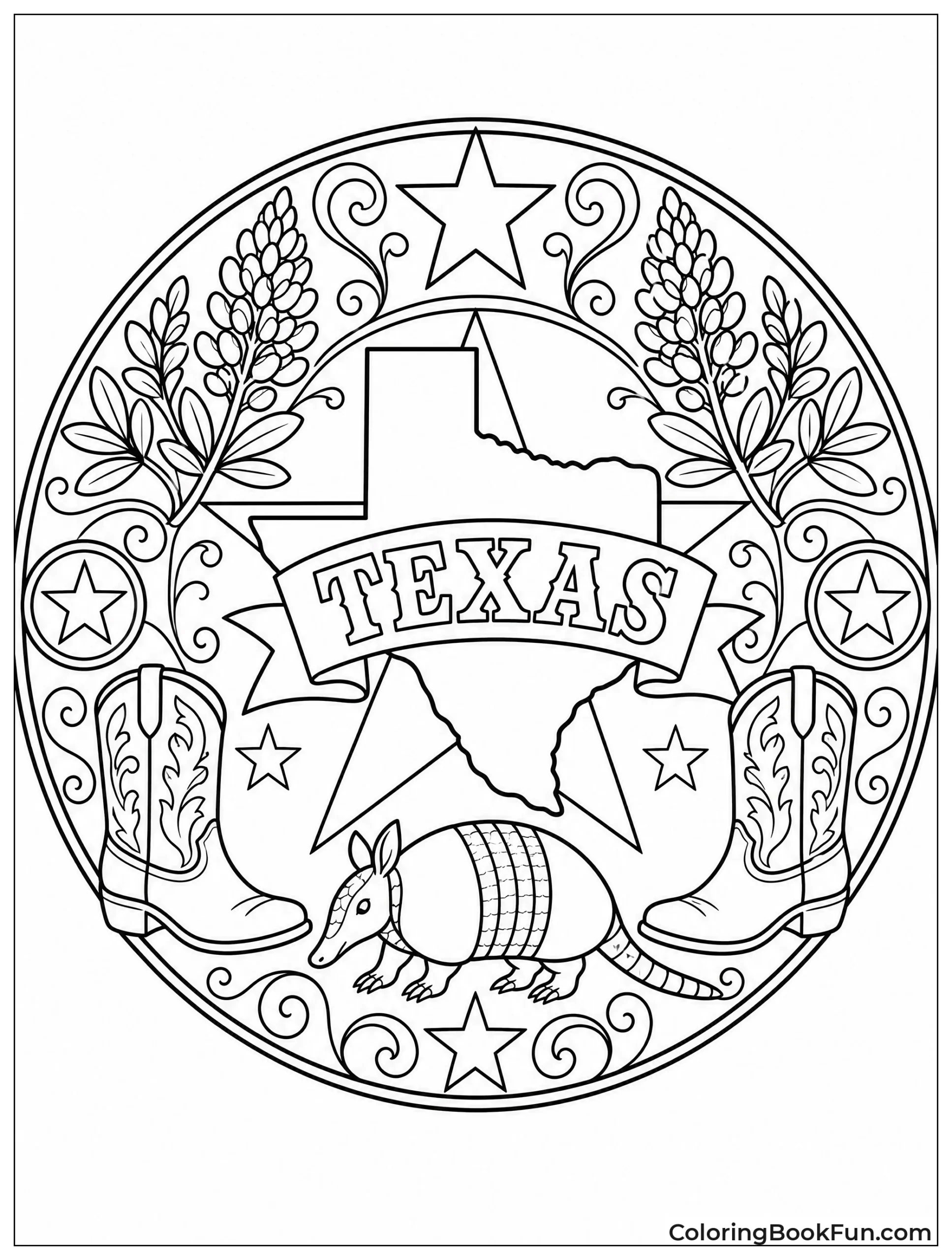 Mandala Shows Texas Icons