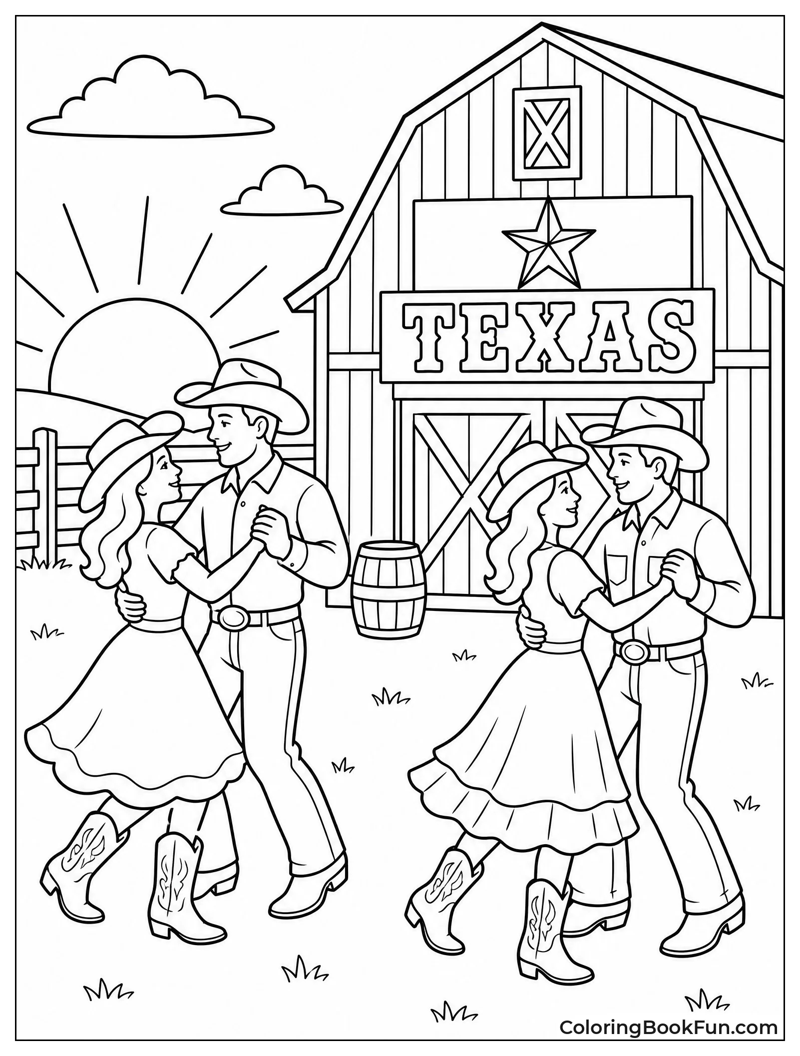 Couples Dancing Outside Rustic Barn