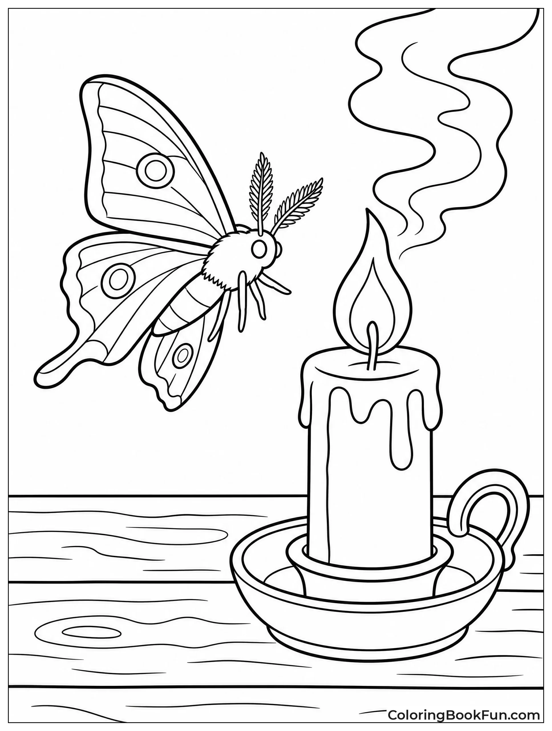 Moth Drawn to Candle Flame