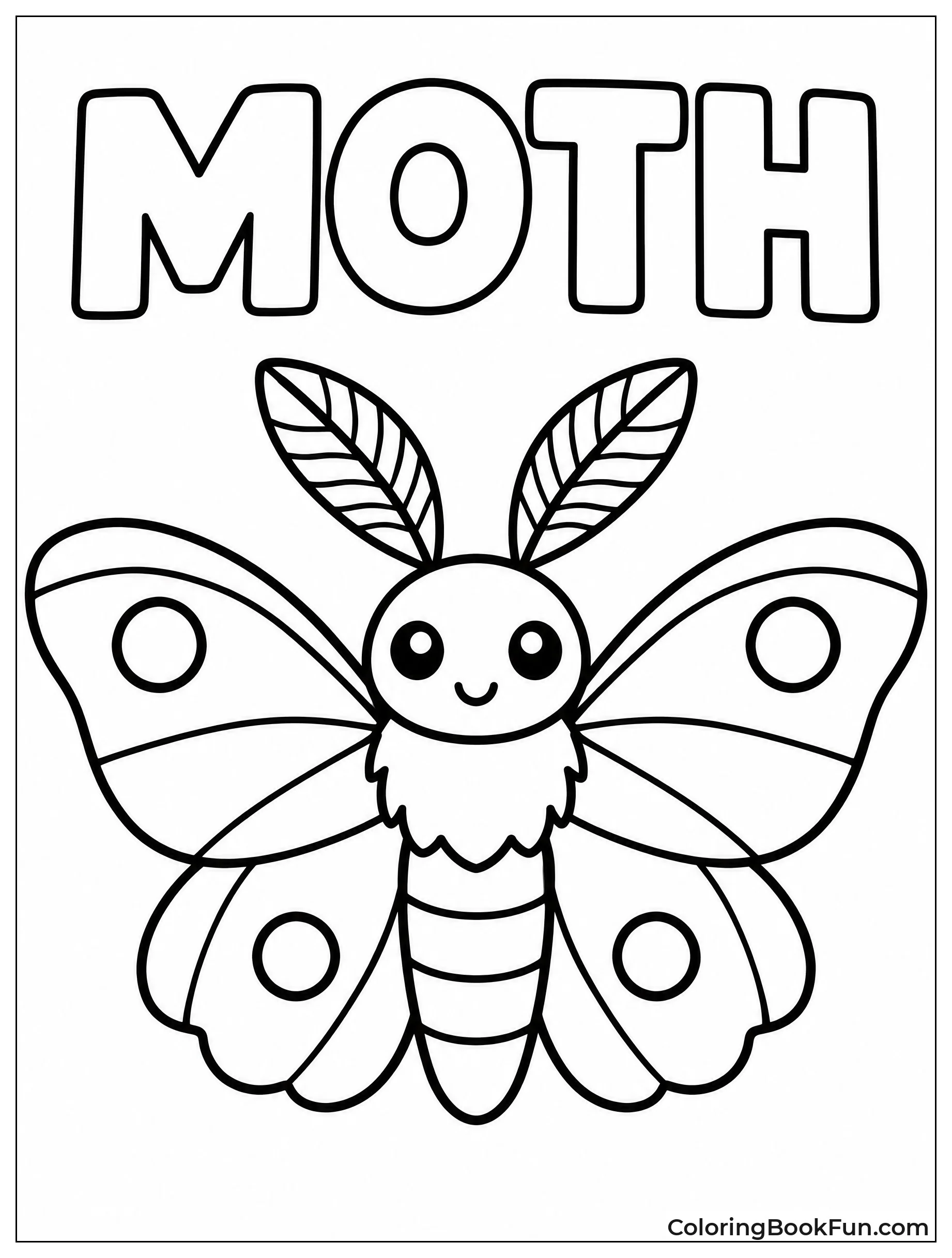 Friendly Moth with Basic Shapes