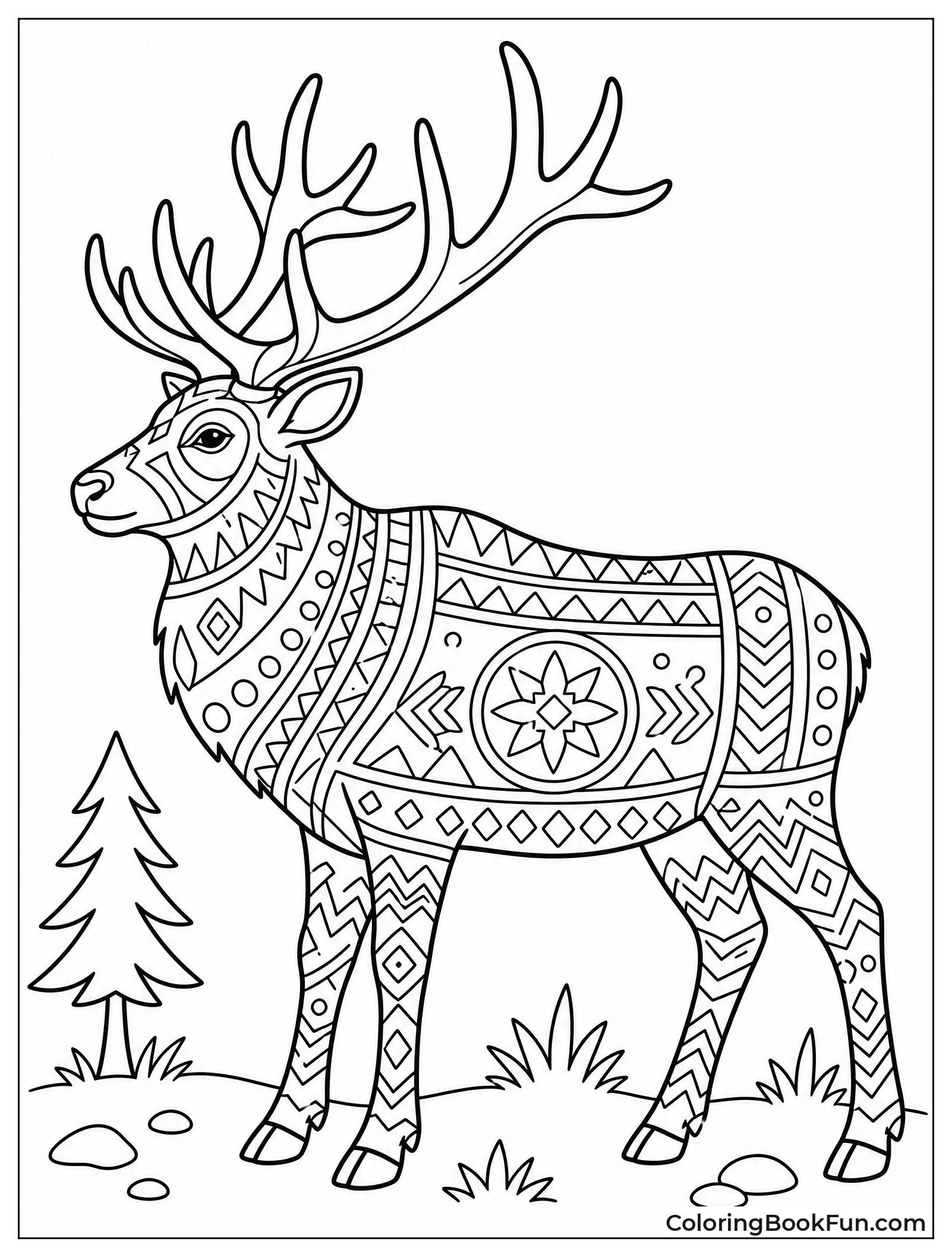 Elk Body Covered in Patterns