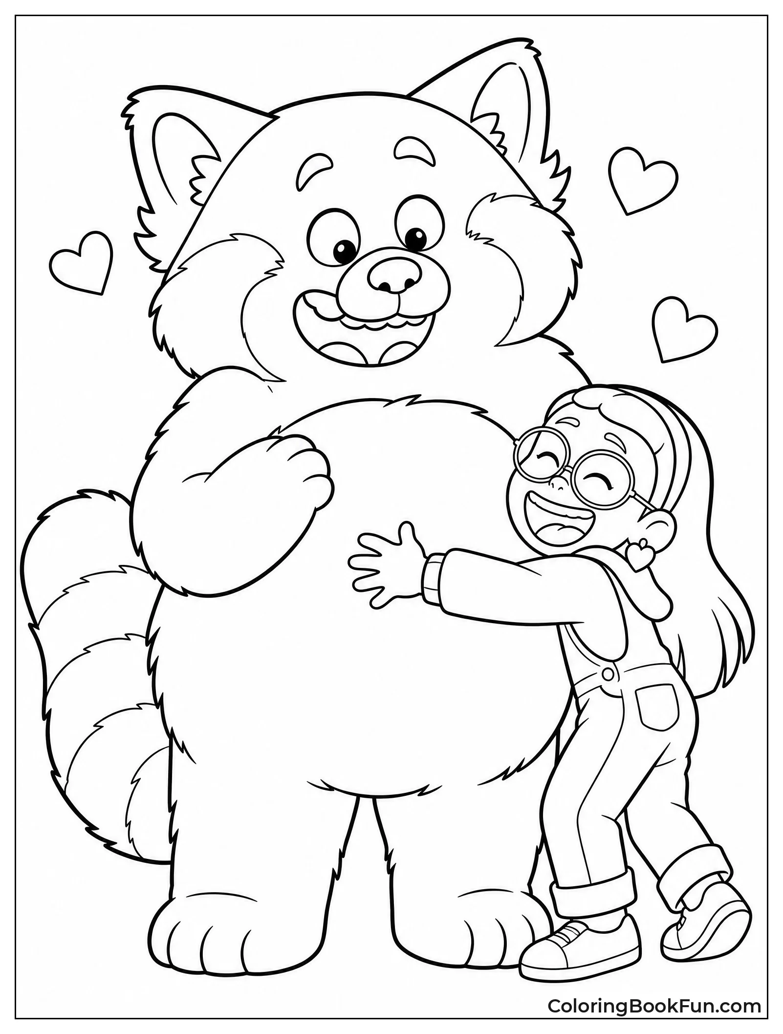 Abby Hugging Red Panda Belly