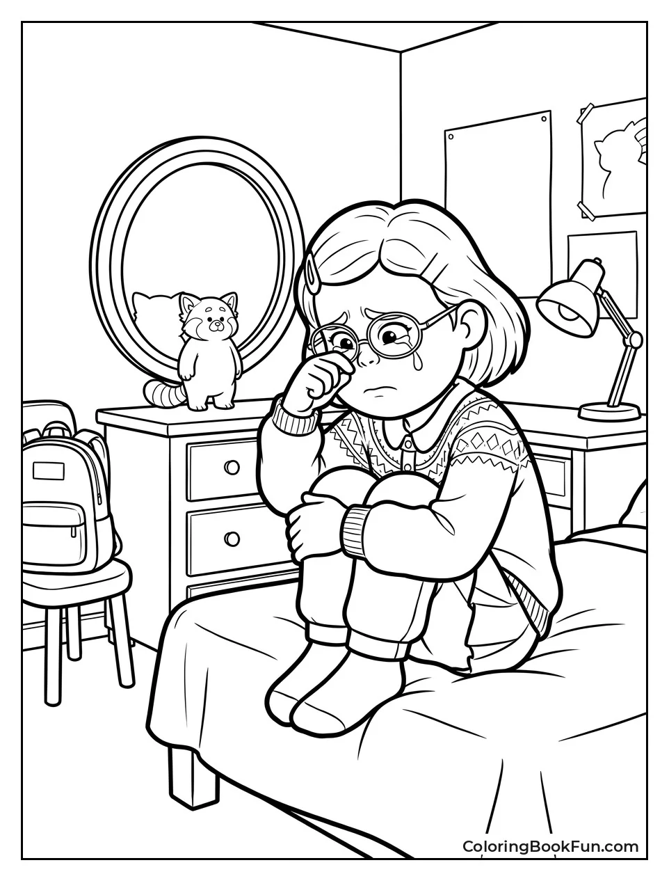 Mei Crying Sadly in Room